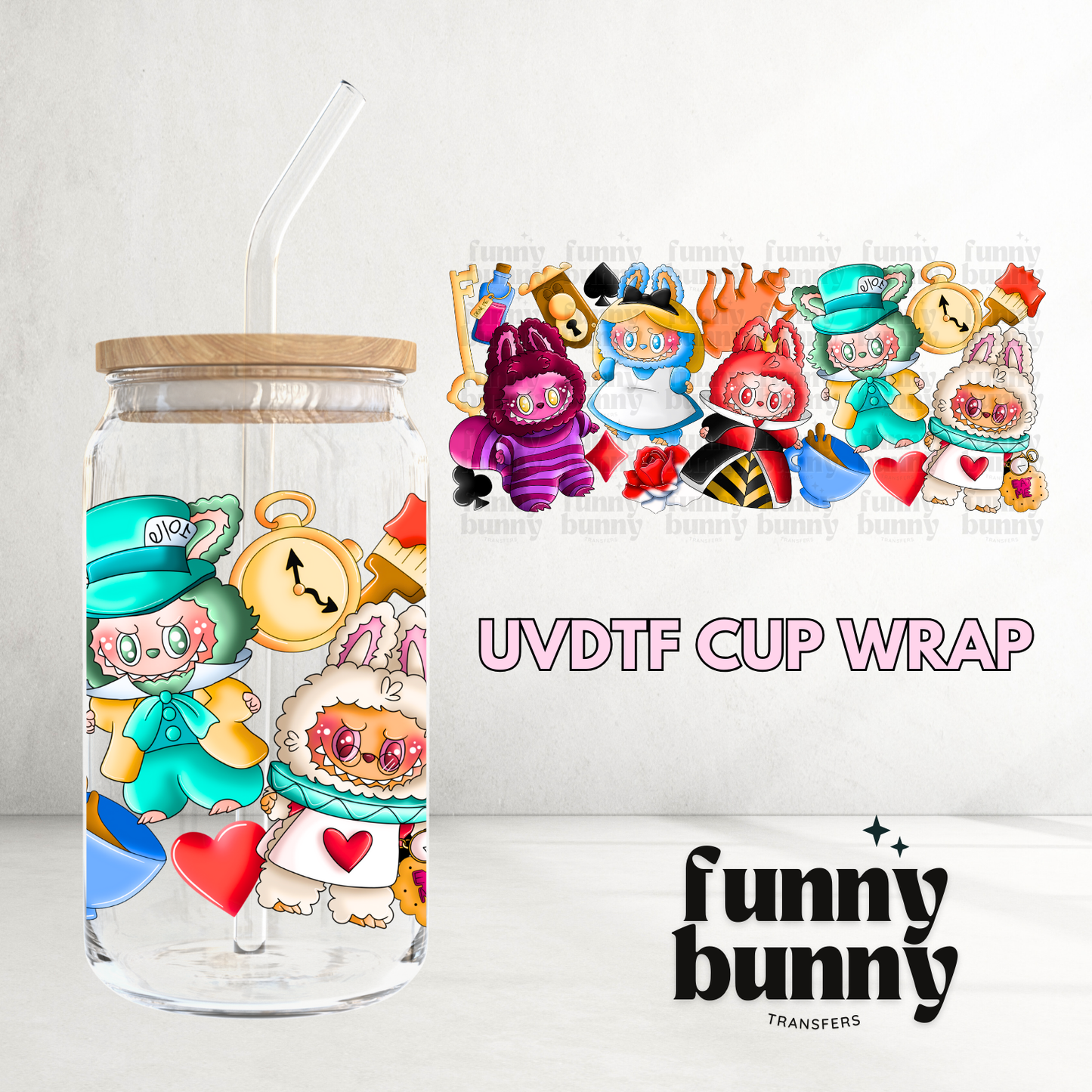 Labu Alice & Friends - 16oz UVDTF Cup Wrap