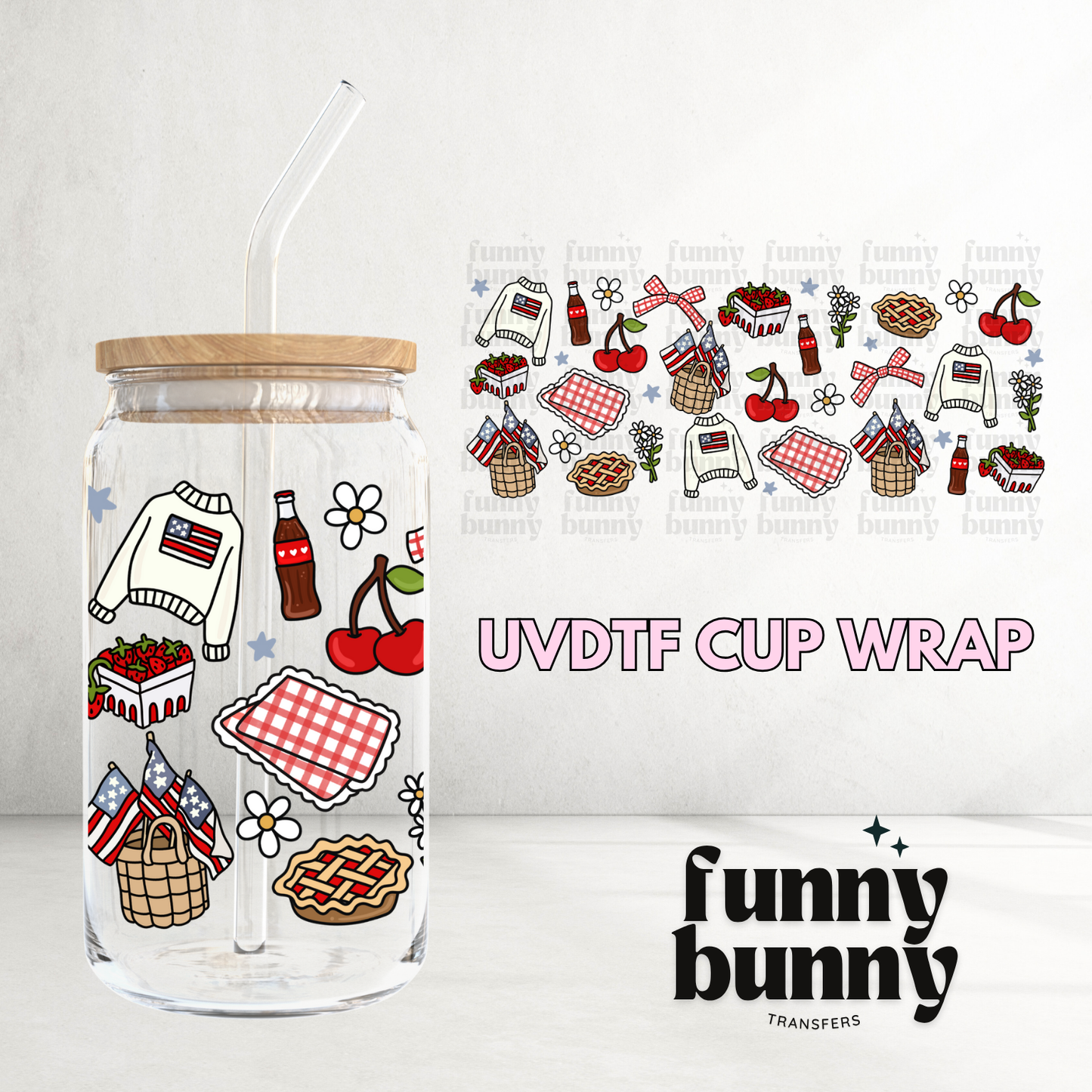 American Picnic - 16oz UVDTF Cup Wrap