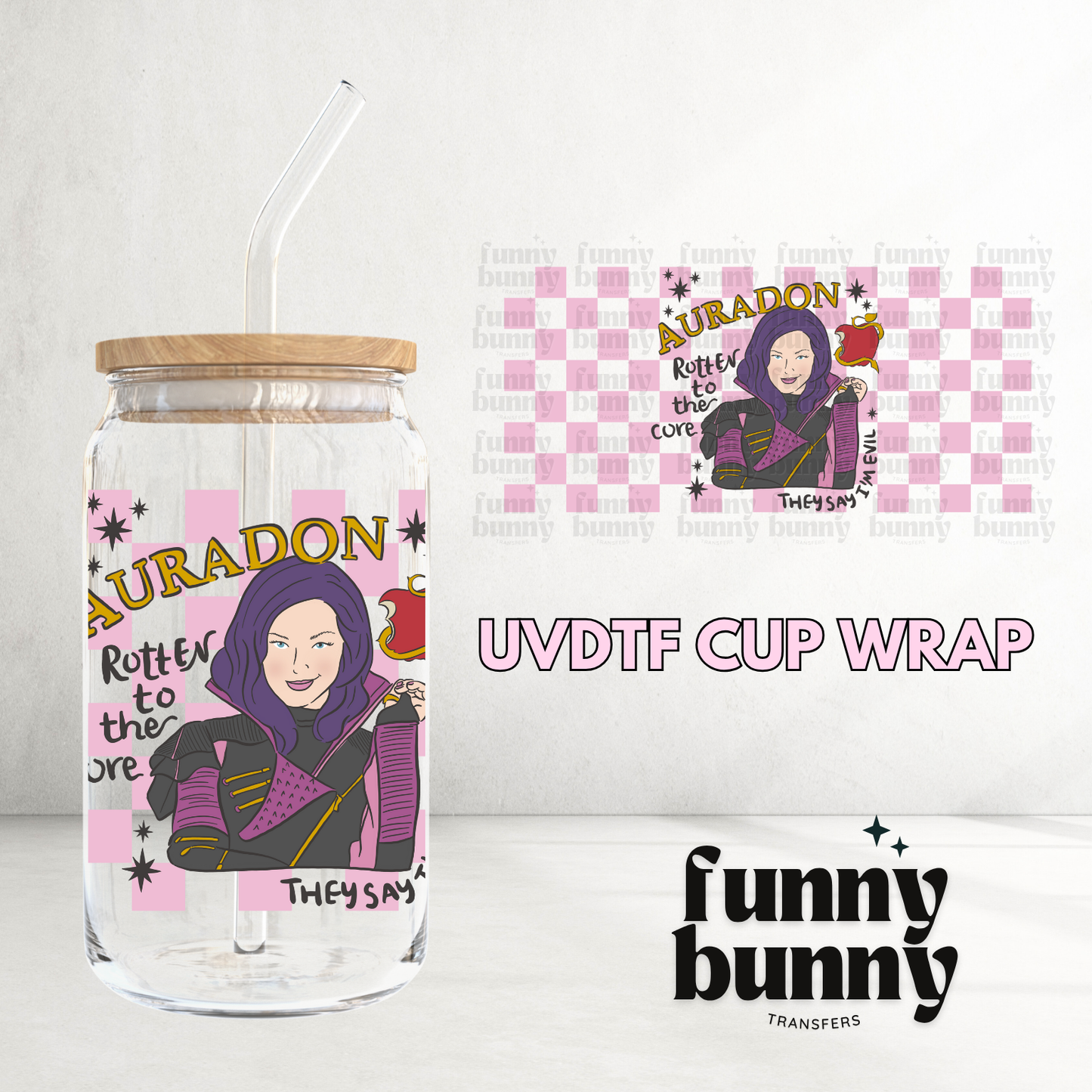 Auradon They Say Im Evil - 16oz UVDTF Cup Wrap