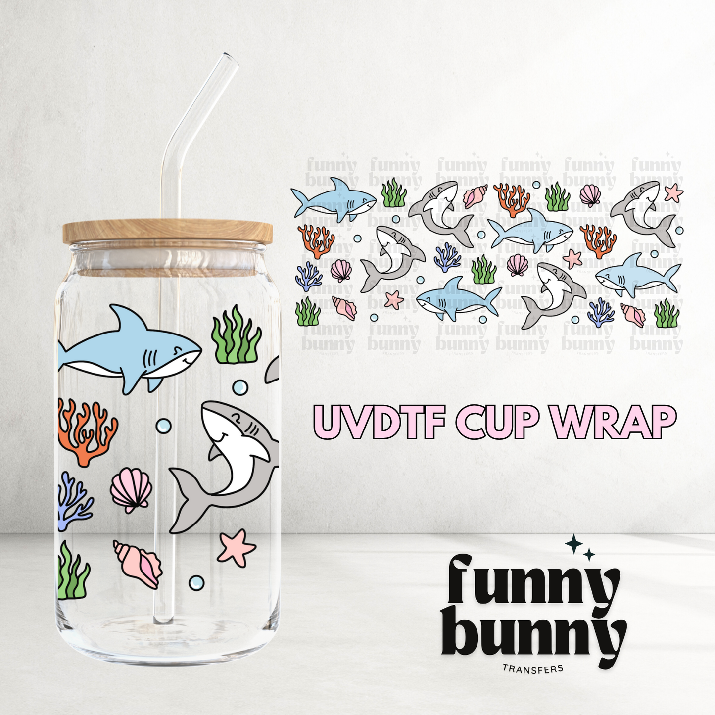 Baby Shark - 16oz UVDTF Cup Wrap