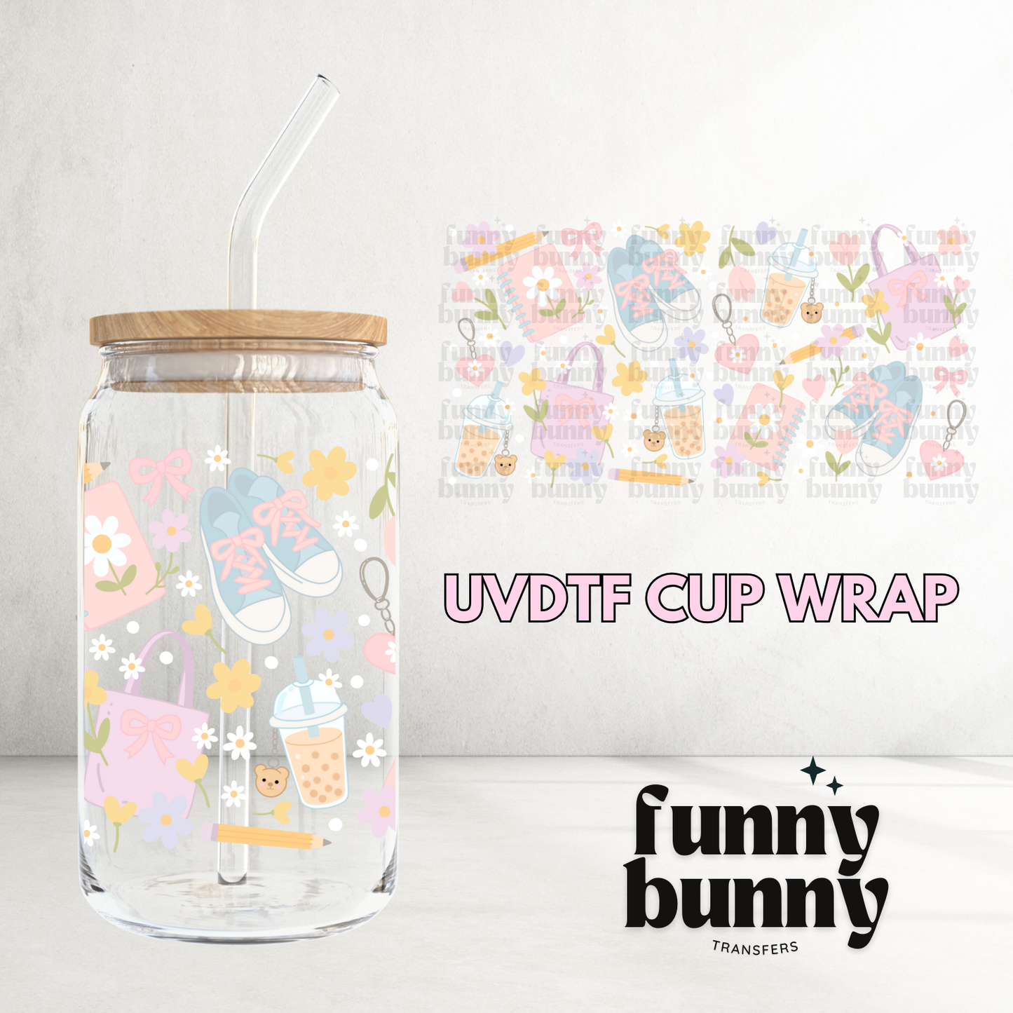Pastel Back To School - 16oz UVDTF Cup Wrap