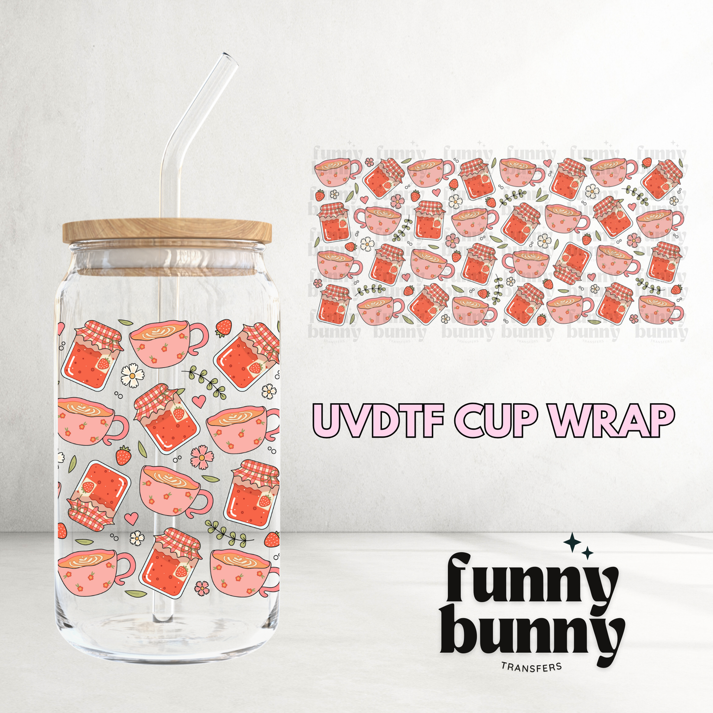 Berries And Coffee - 16oz UVDTF Cup Wrap