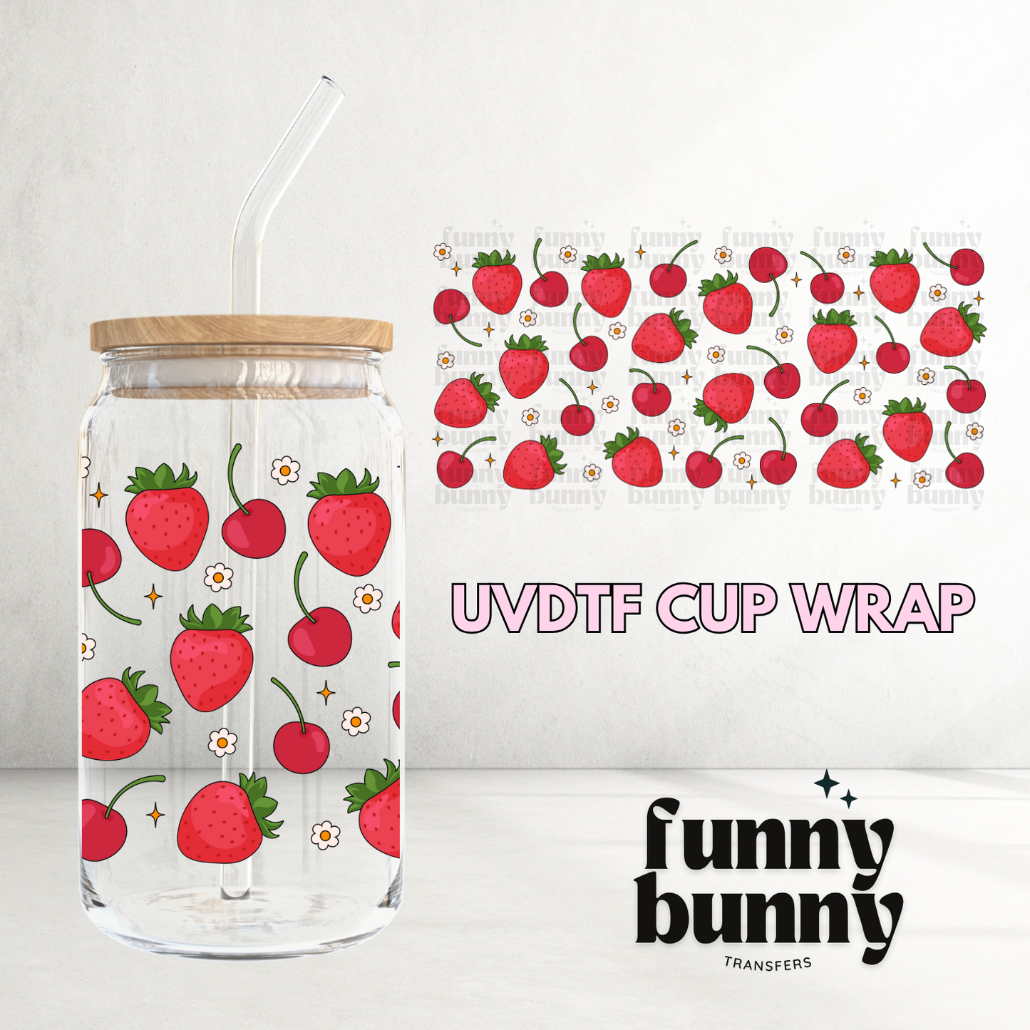 Berries & Cherries - 16oz UVDTF Cup Wrap