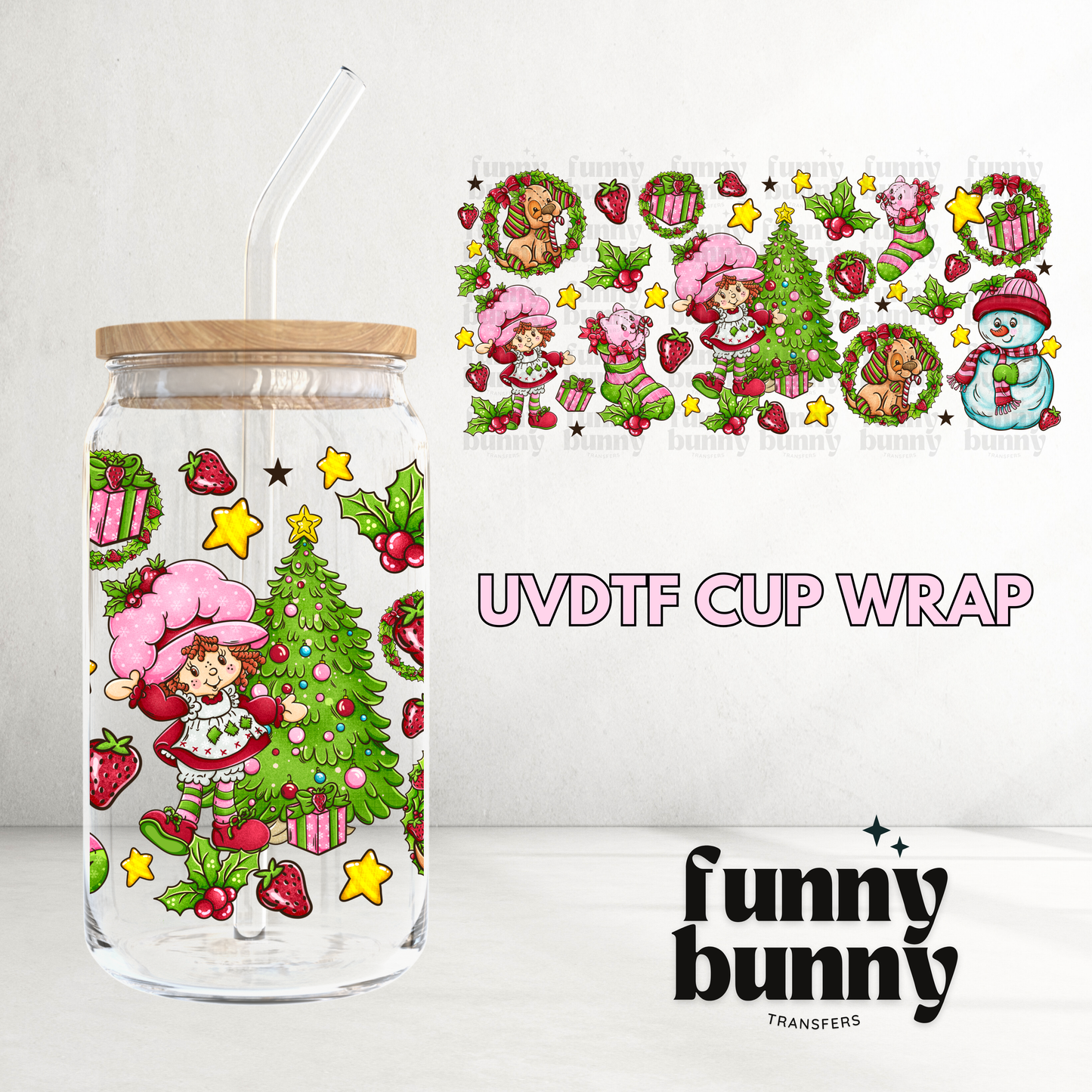 Berry Christmas - 16oz UVDTF Cup Wrap