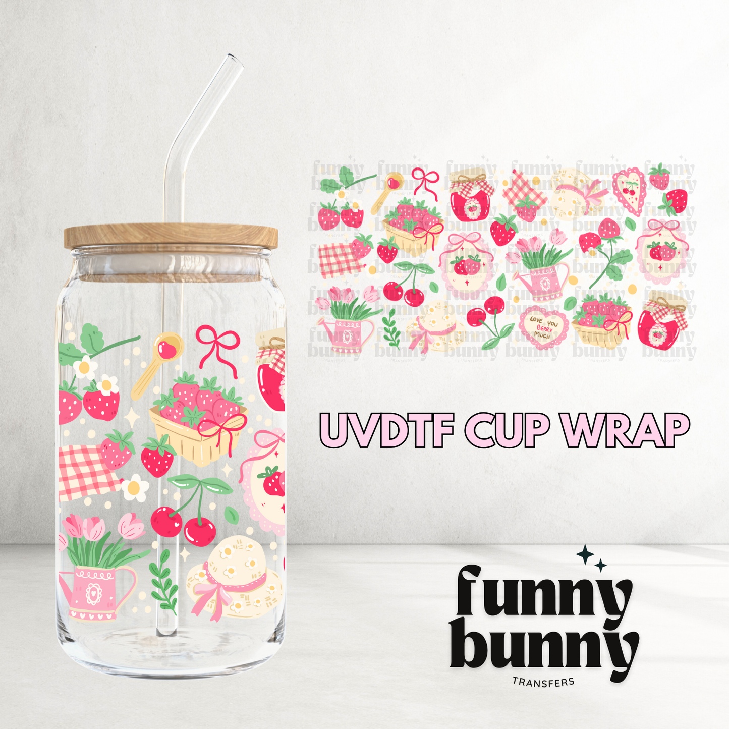 Berry Garden - 16oz UVDTF Cup Wrap