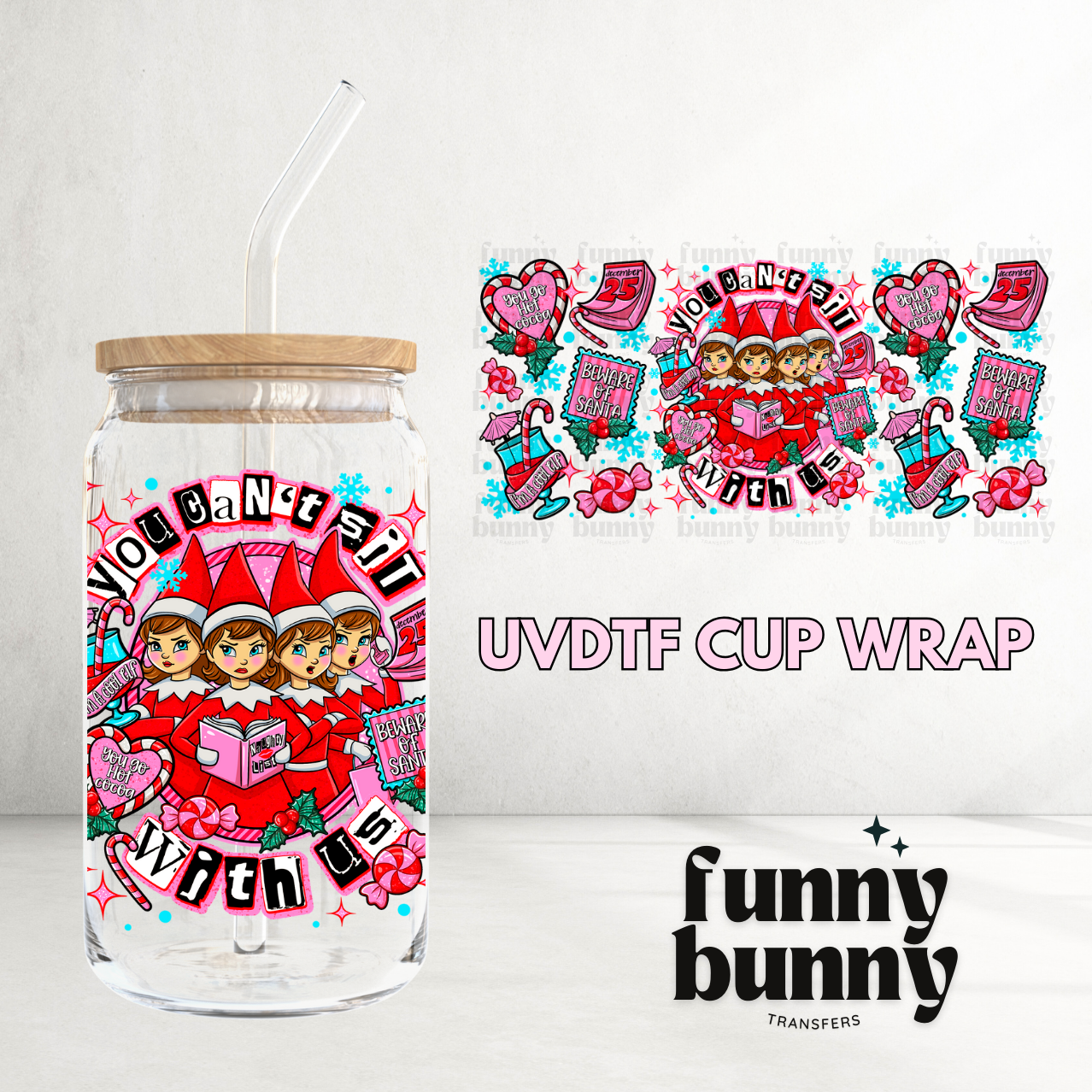 Beware Of Santa - 16oz UVDTF Cup Wrap