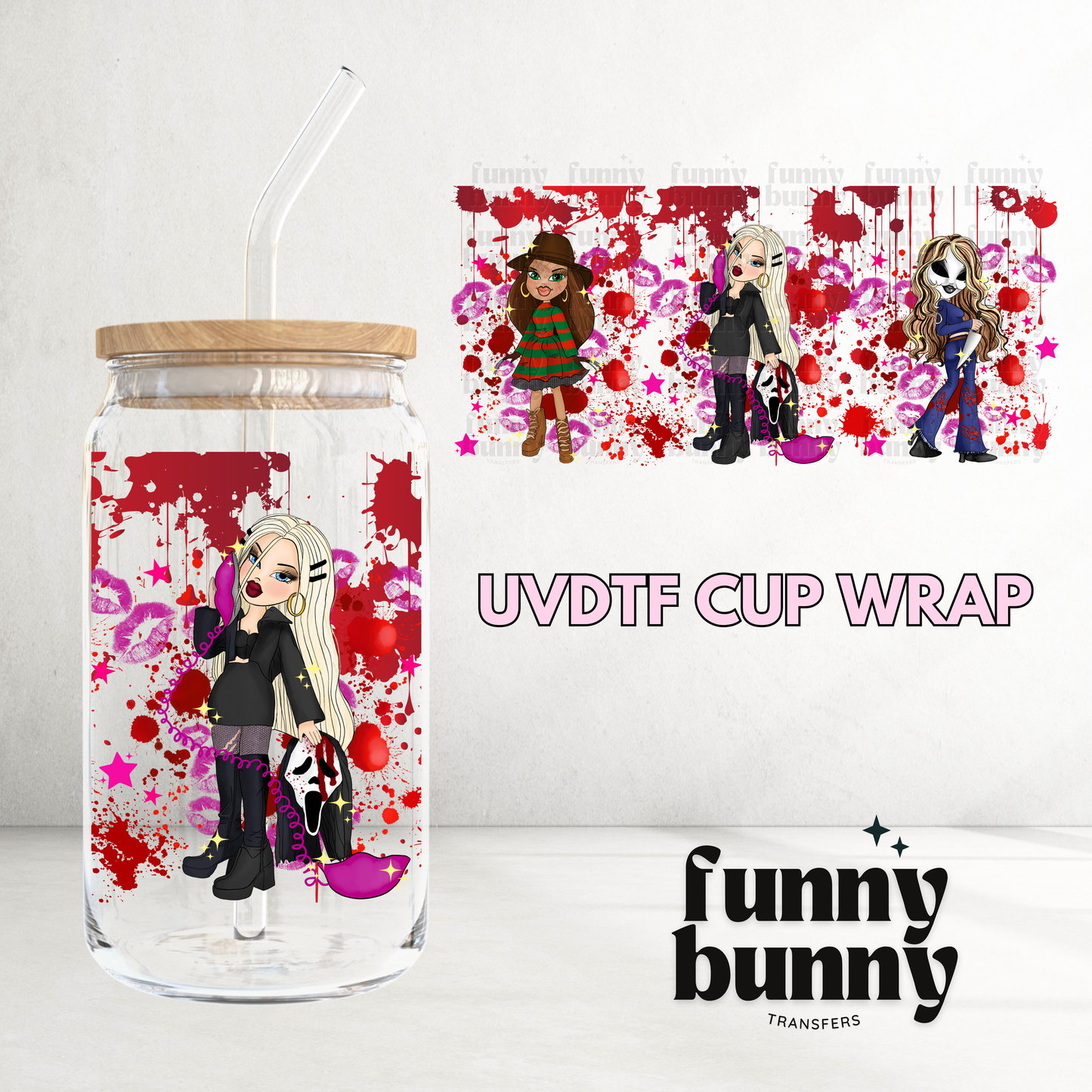 Bloody Dollz - 16oz UVDTF Cup Wrap