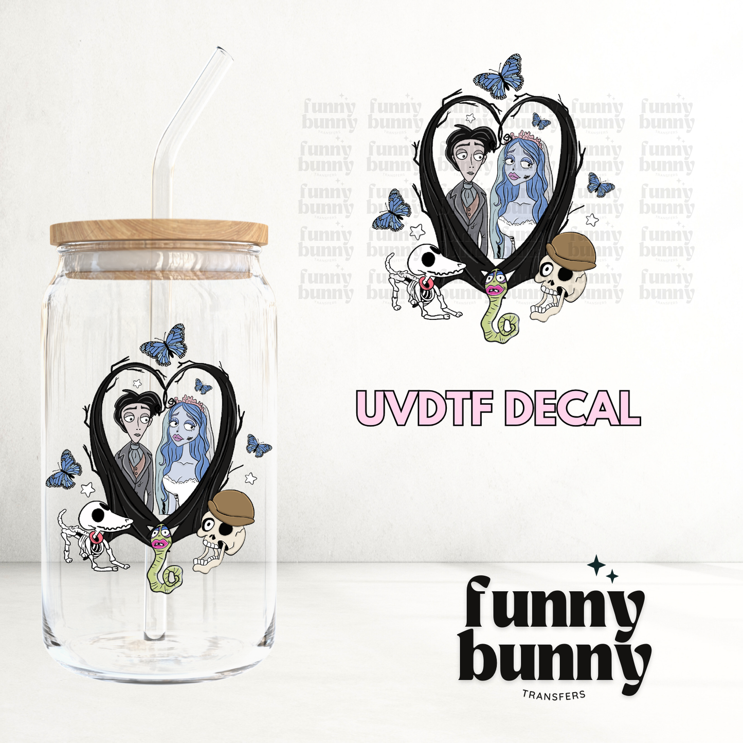 Blue Bride Love Heart - UVDTF Decal