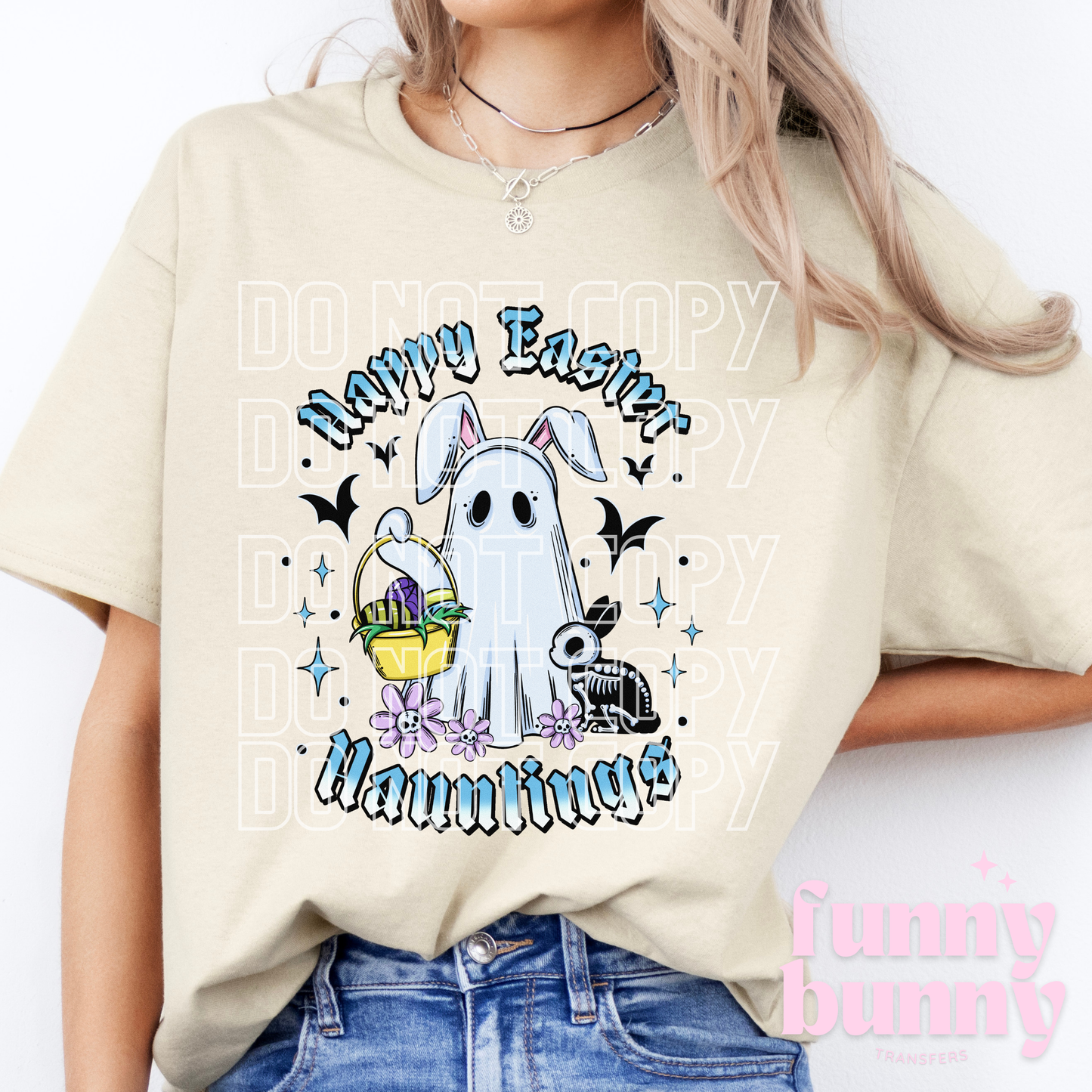 Blue Happy Easter Hauntings - DTF Transfer