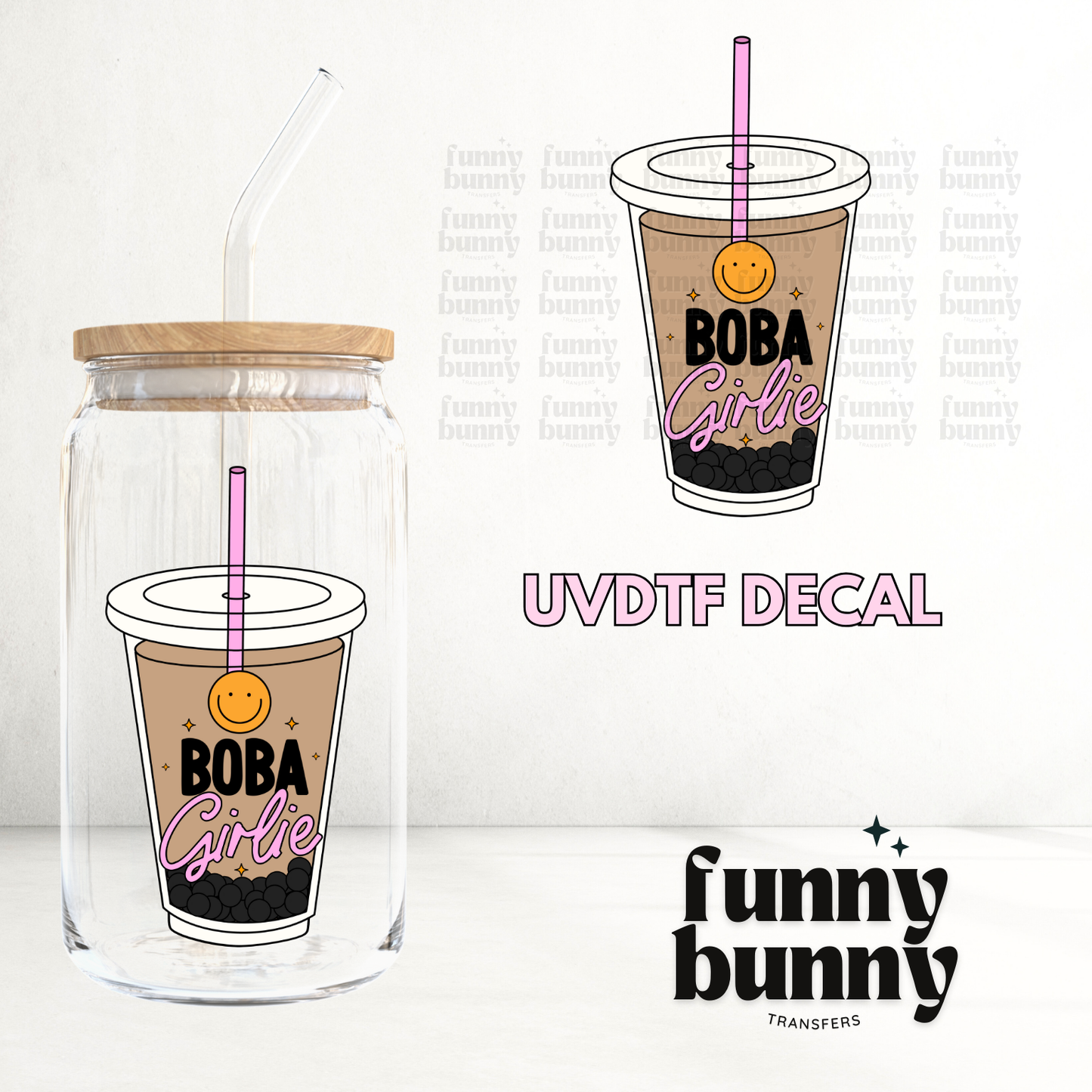 Boba Girlie Latte - UVDTF Decal
