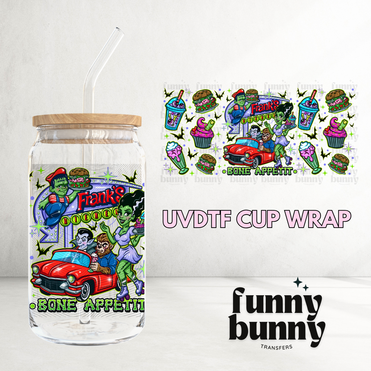 Bone Appetit - 16oz UVDTF Cup Wrap