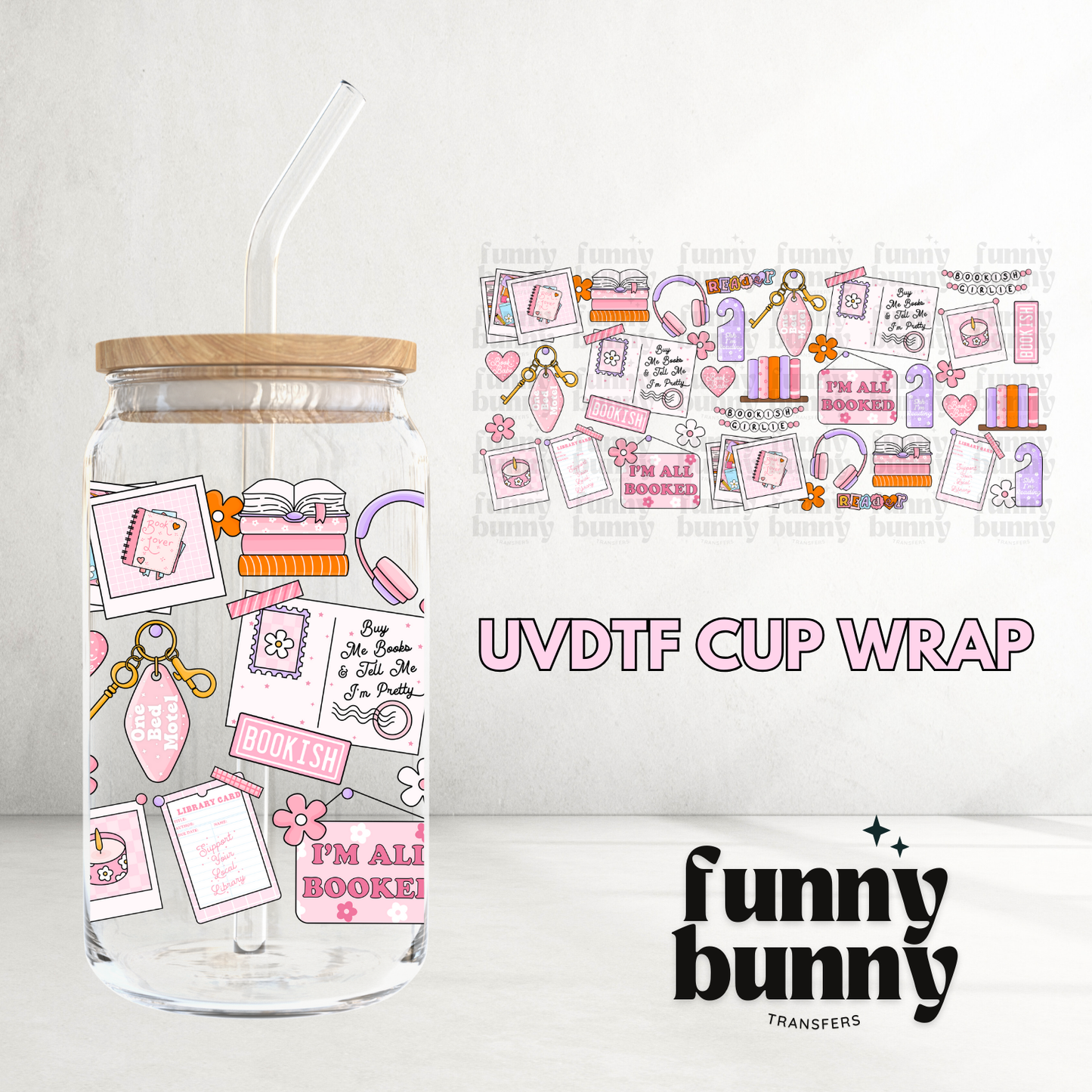 Book Babe - 16oz UVDTF Cup Wrap