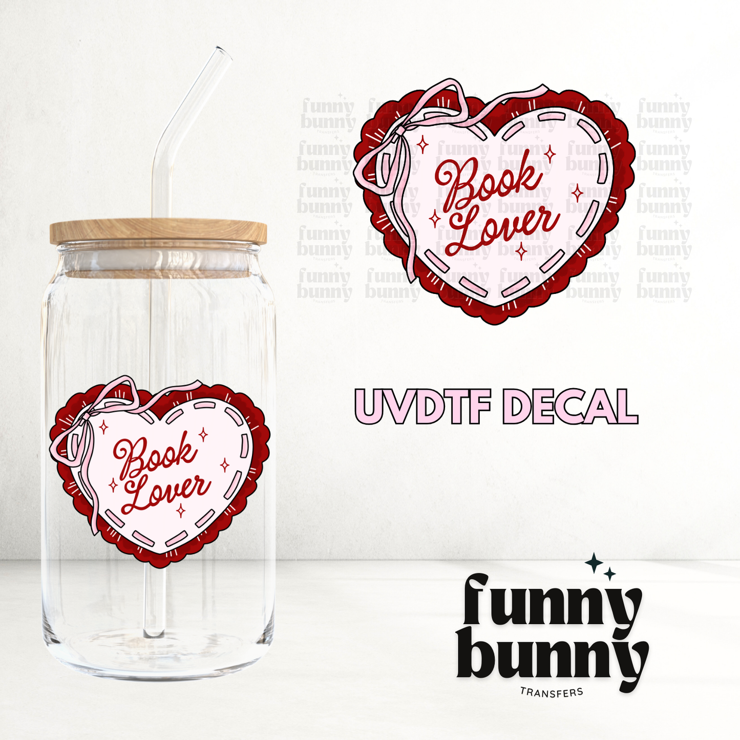 Book Lover Heart - UVDTF Decal