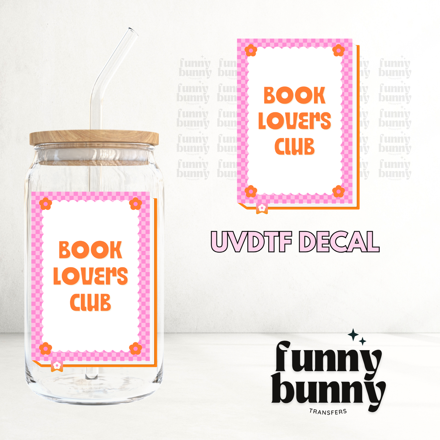 Book Lovers Club Pink - UVDTF Decal