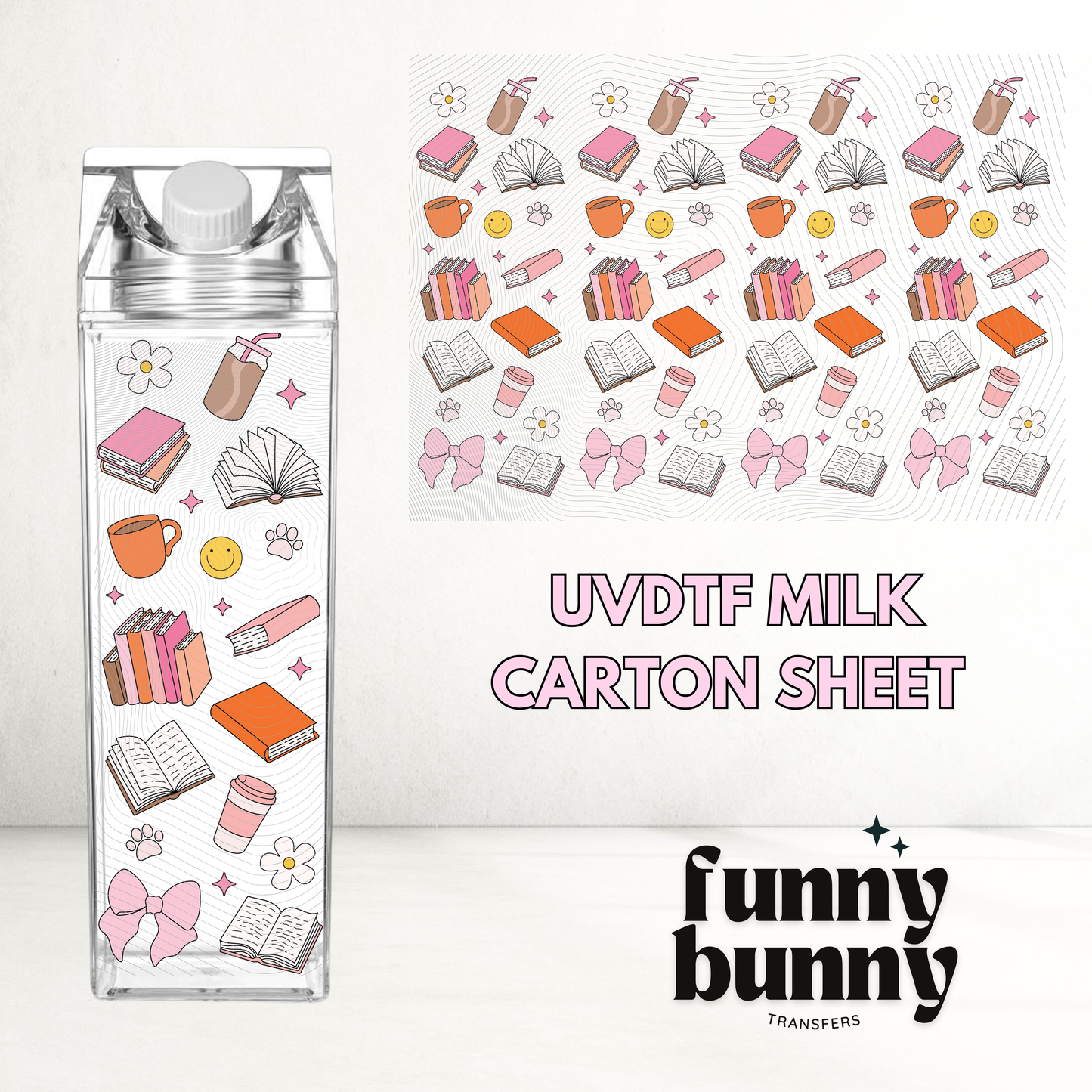 Bookish Girl Era - Milk Carton UVDTF Decals