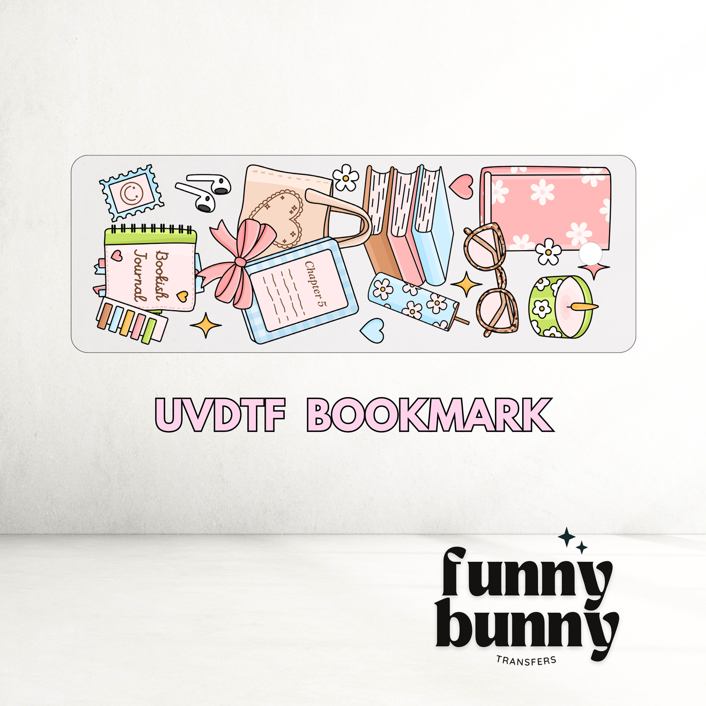Bookish Girly Essentials 2.0 - UVDTF Bookmark Decal