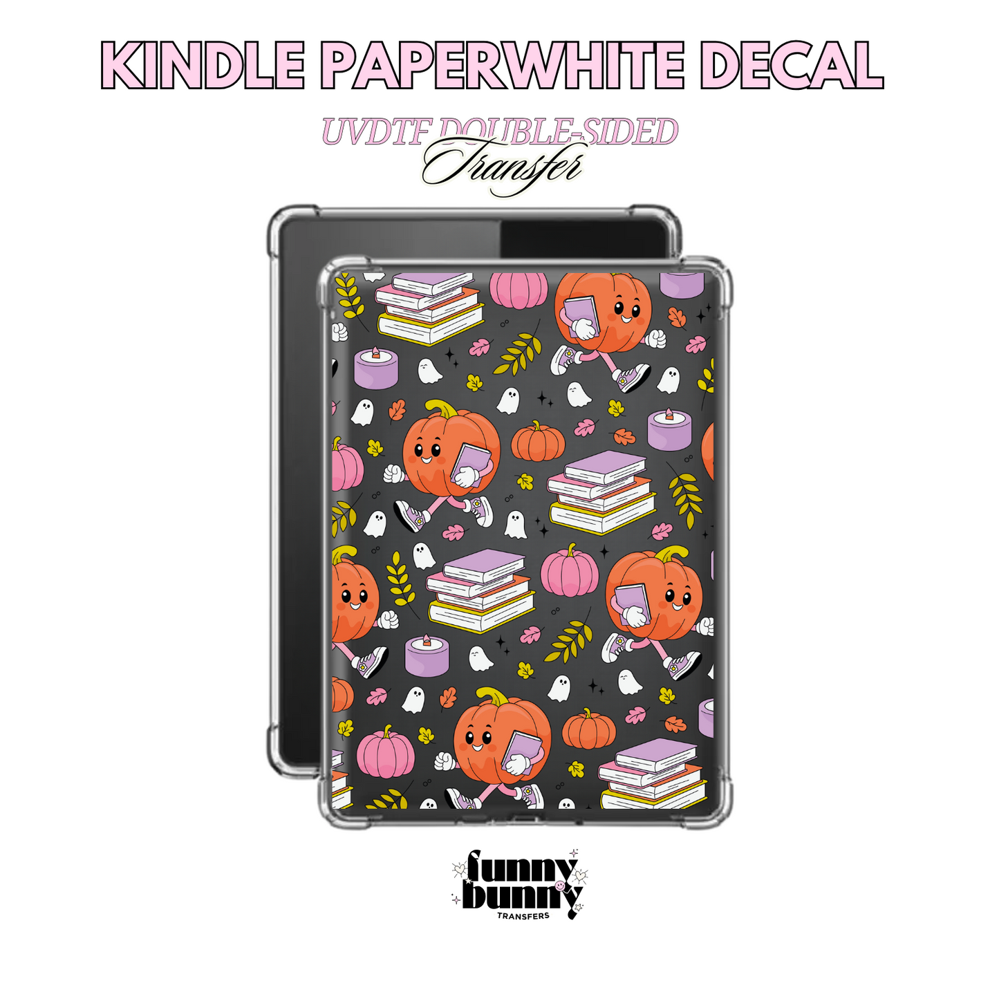 Bookish Pumpkin Cutie - Kindle Decal