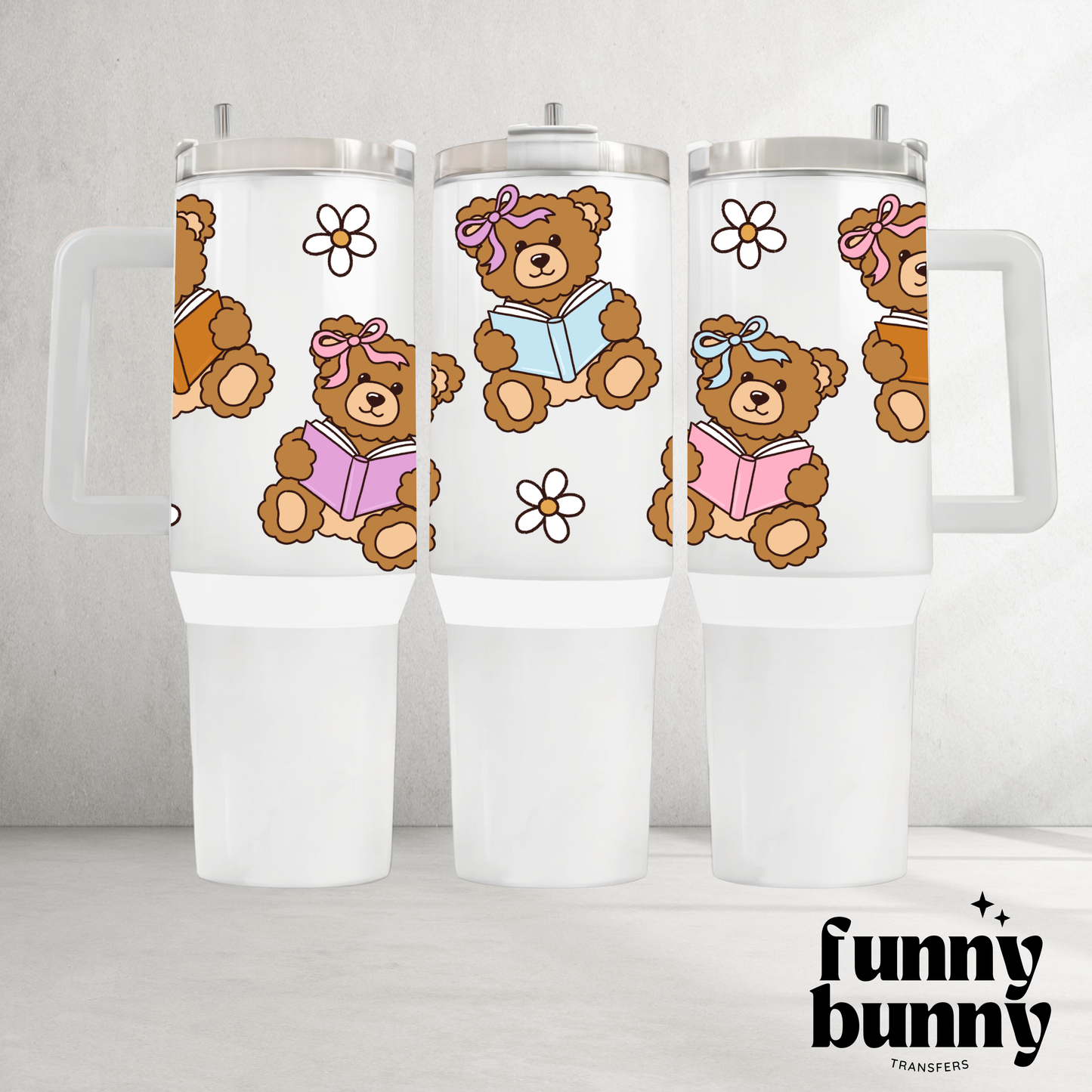 Bookish Teddy Bears - 40oz UVDTF Tumbler Wrap