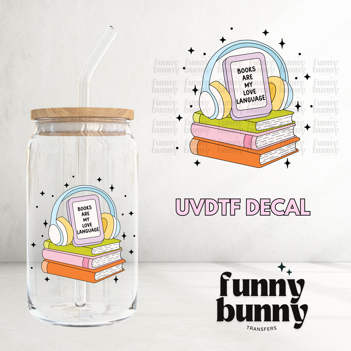 Books Love Language - UVDTF Decal
