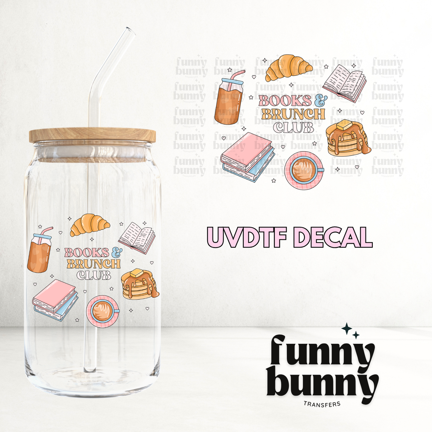 Books & Brunch Club - UVDTF Decal