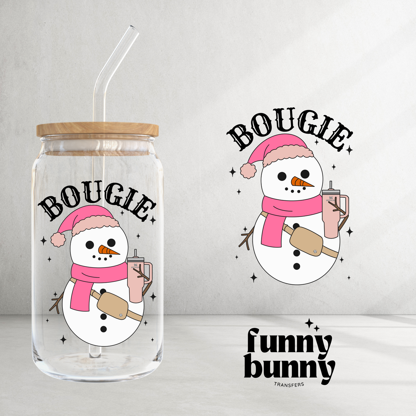 Bougie Snowman - UVDTF Decal