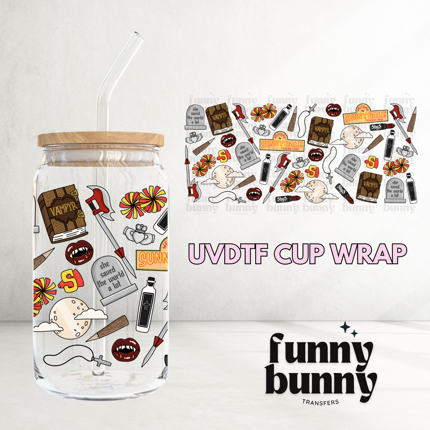 Vampire Slayer - 16oz UVDTF Cup Wrap
