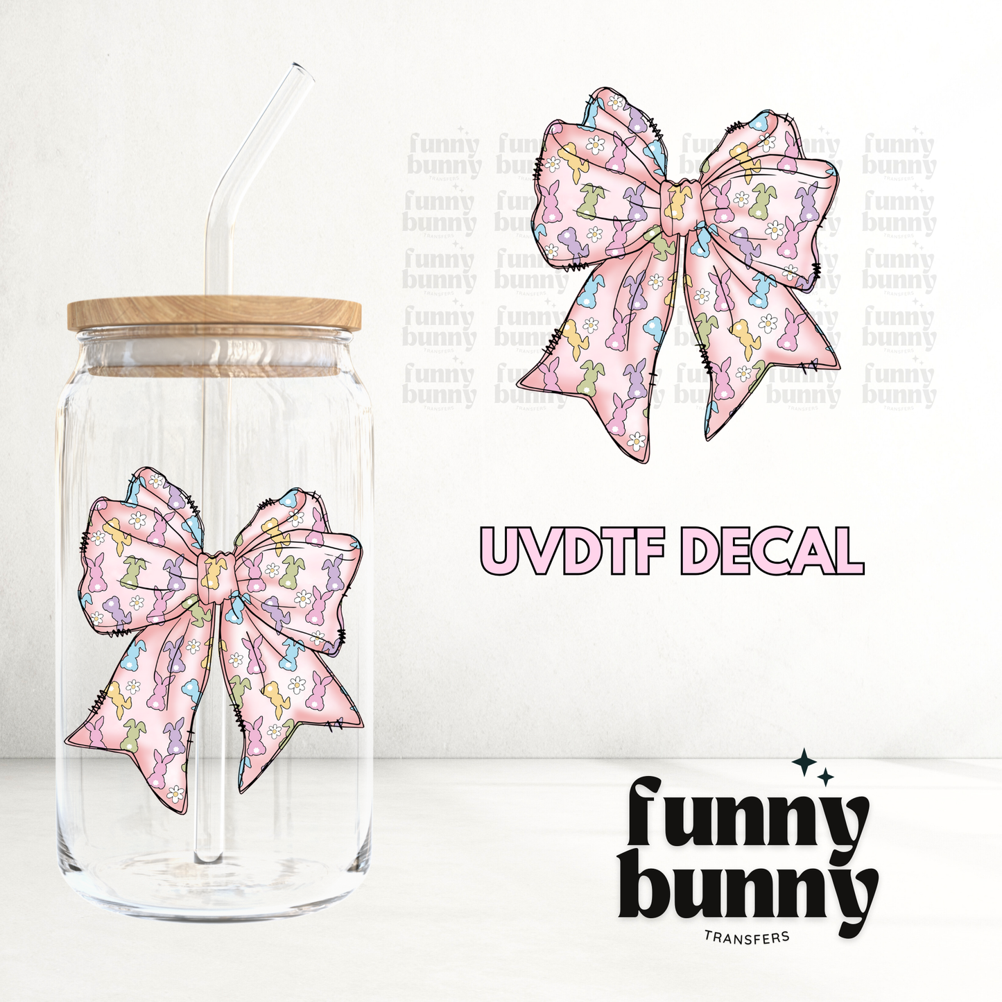Bunny Soft Bow - UVDTF Decal