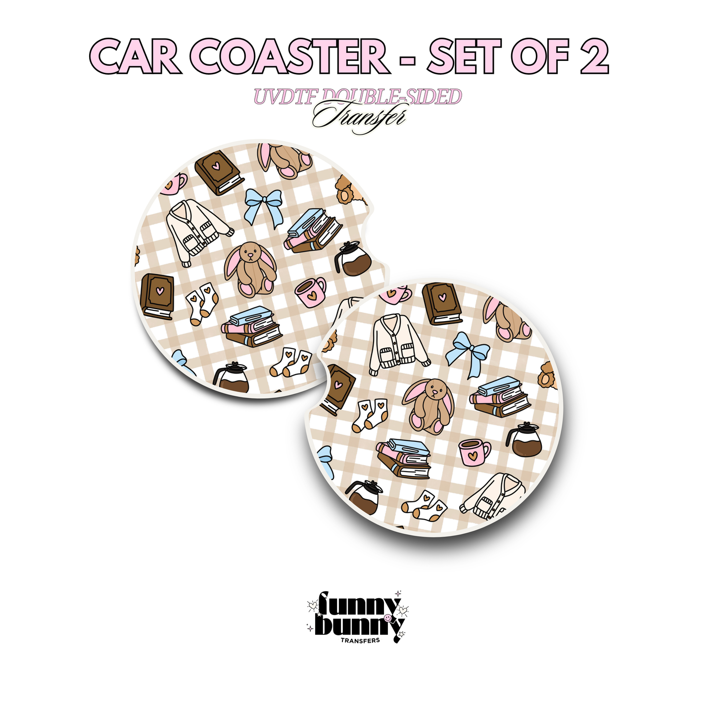 Bunny & Books - UVDTF Coaster