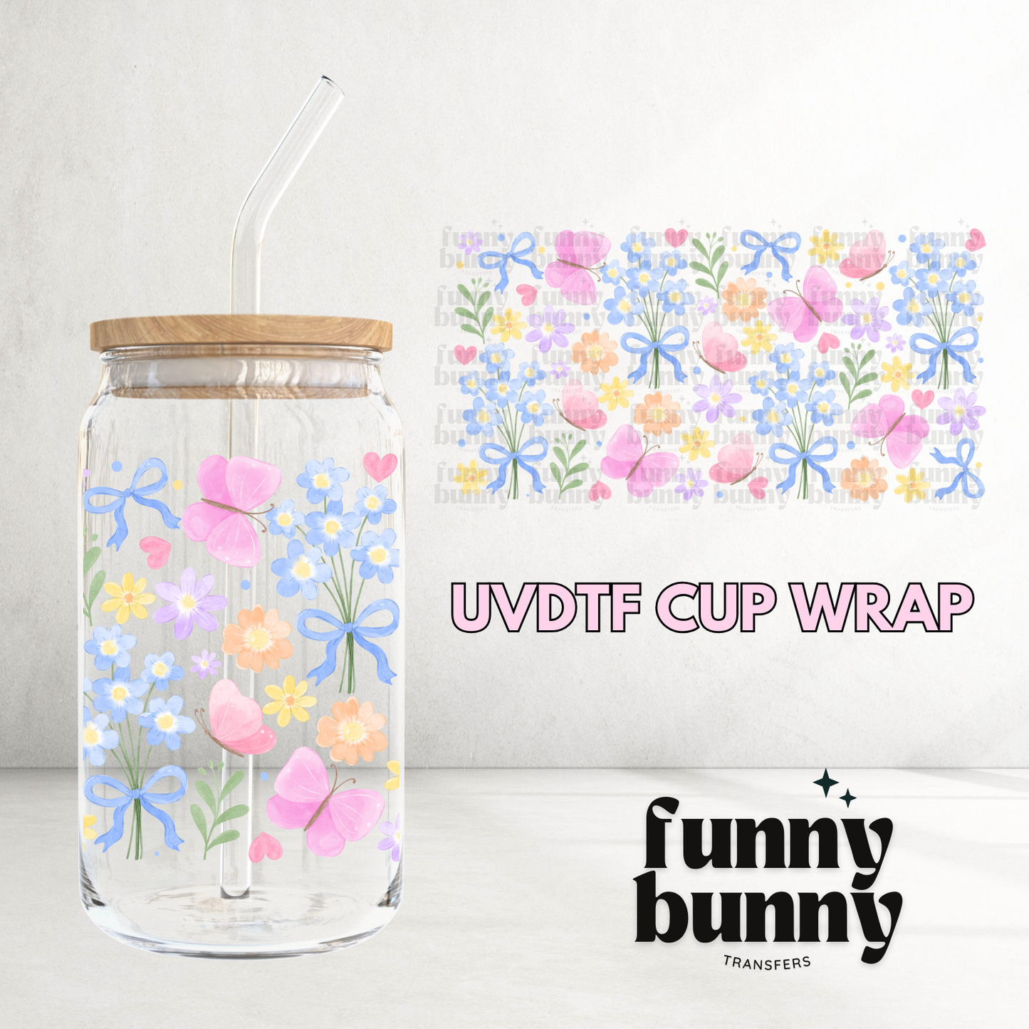 Butterfly Watercolor - 16oz UVDTF Cup Wrap