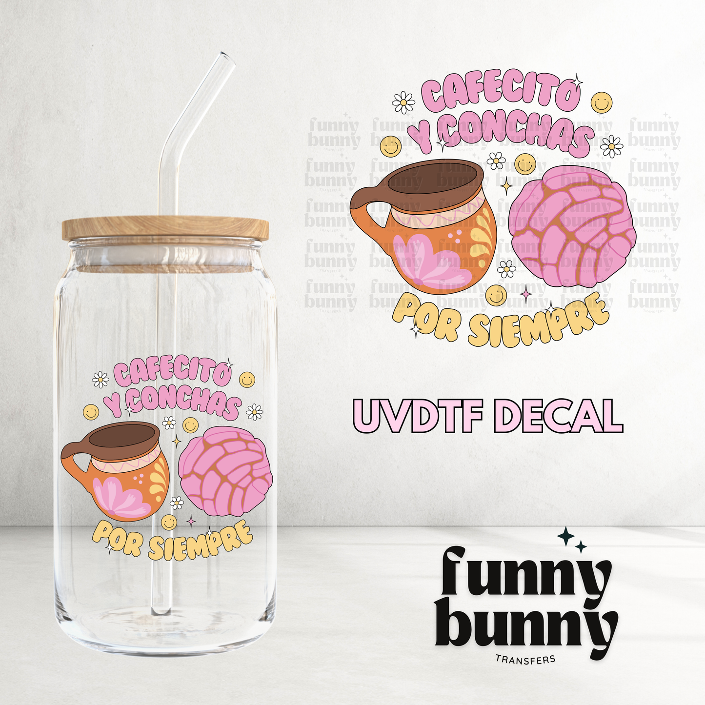 Cafecito y Conchas Por Siempre - UVDTF Decal