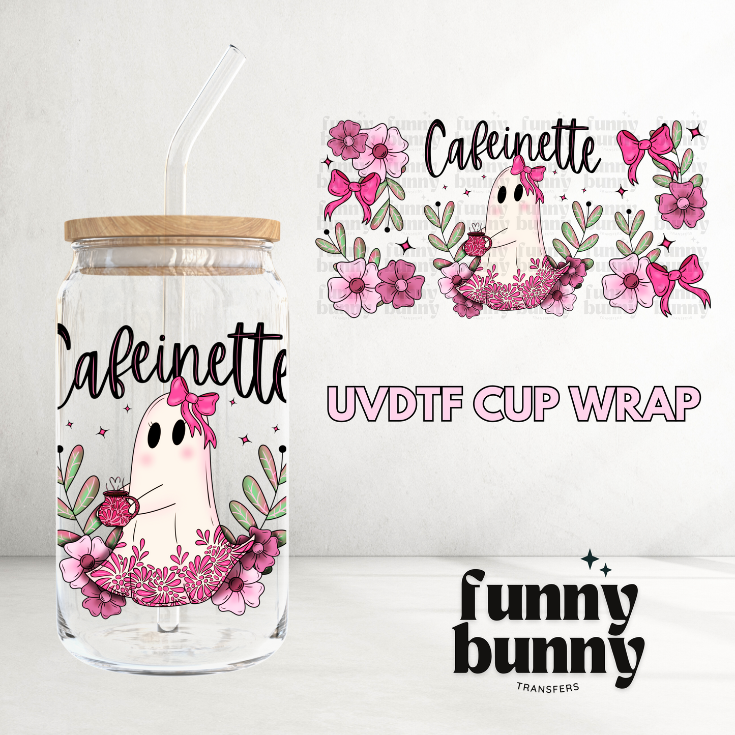 Cafeinette - 16oz UVDTF Cup Wrap