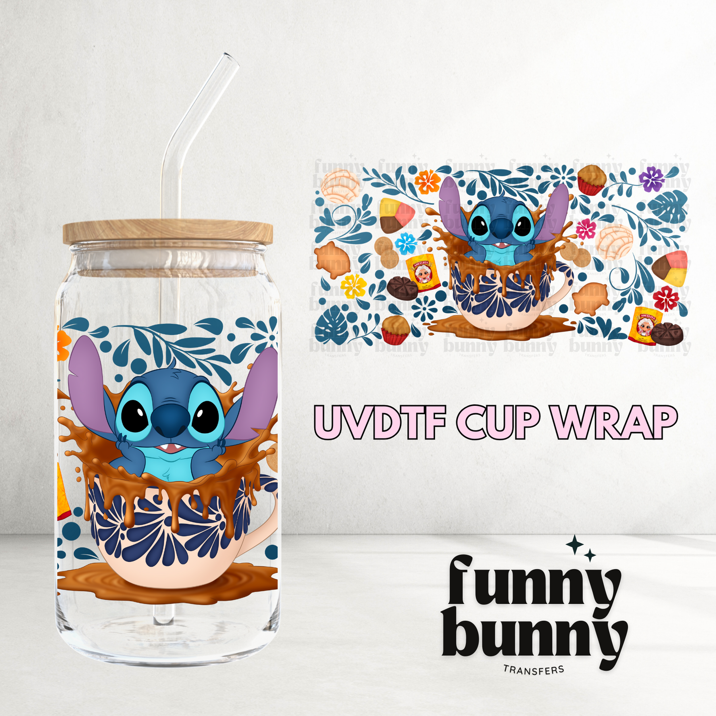 Caffeinated Alien - 16oz UVDTF Cup Wrap