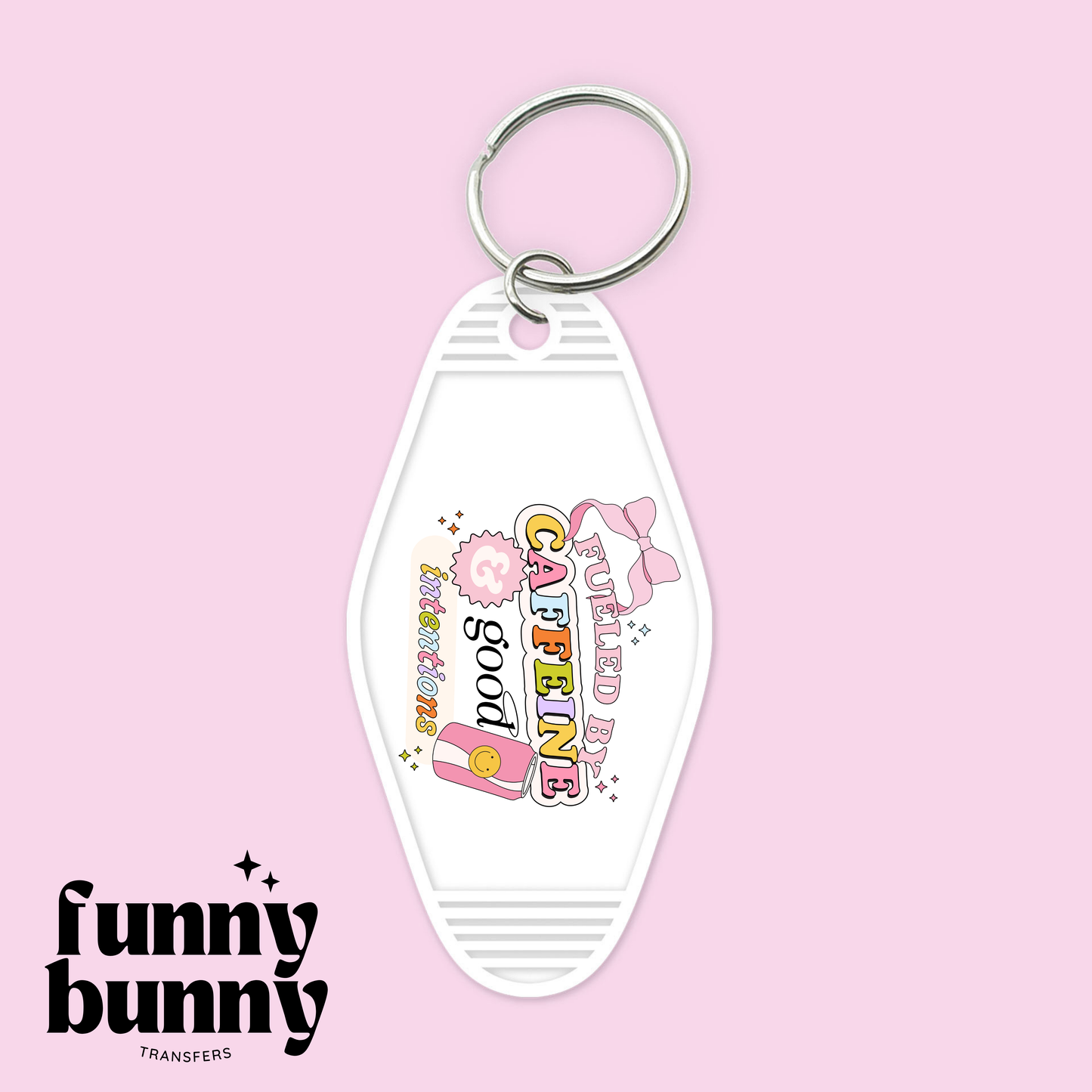 Caffeine & Good Intentions - Motel Keychain