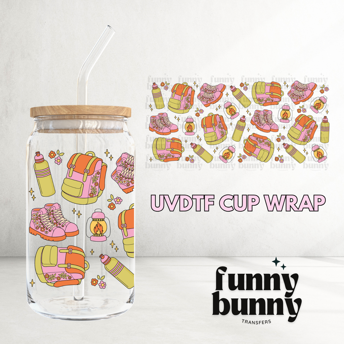 Camping Gear - 16oz UVDTF Cup Wrap