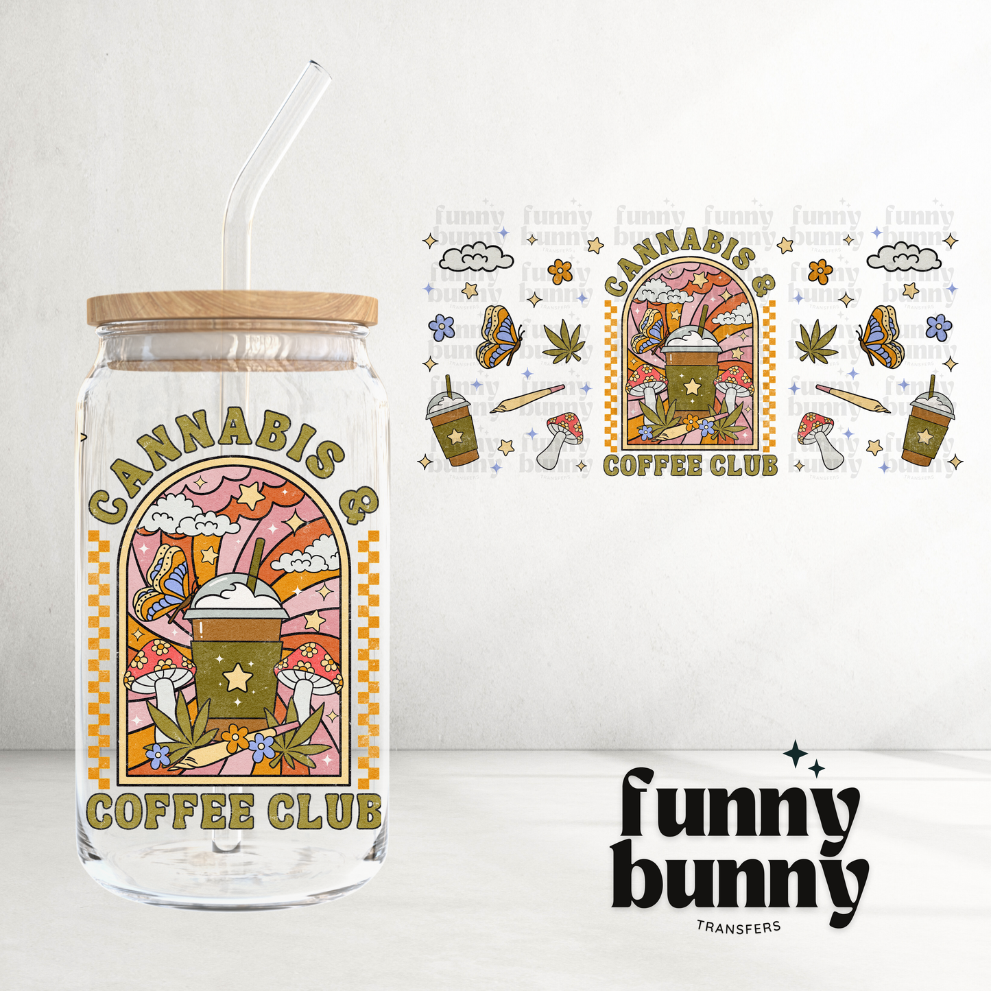 Cannabis Coffee Club - 16oz UVDTF Cup Wrap