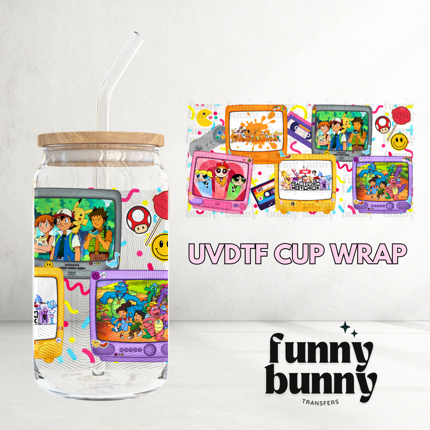 Cartoon Cuties - 16oz UVDTF Cup Wrap