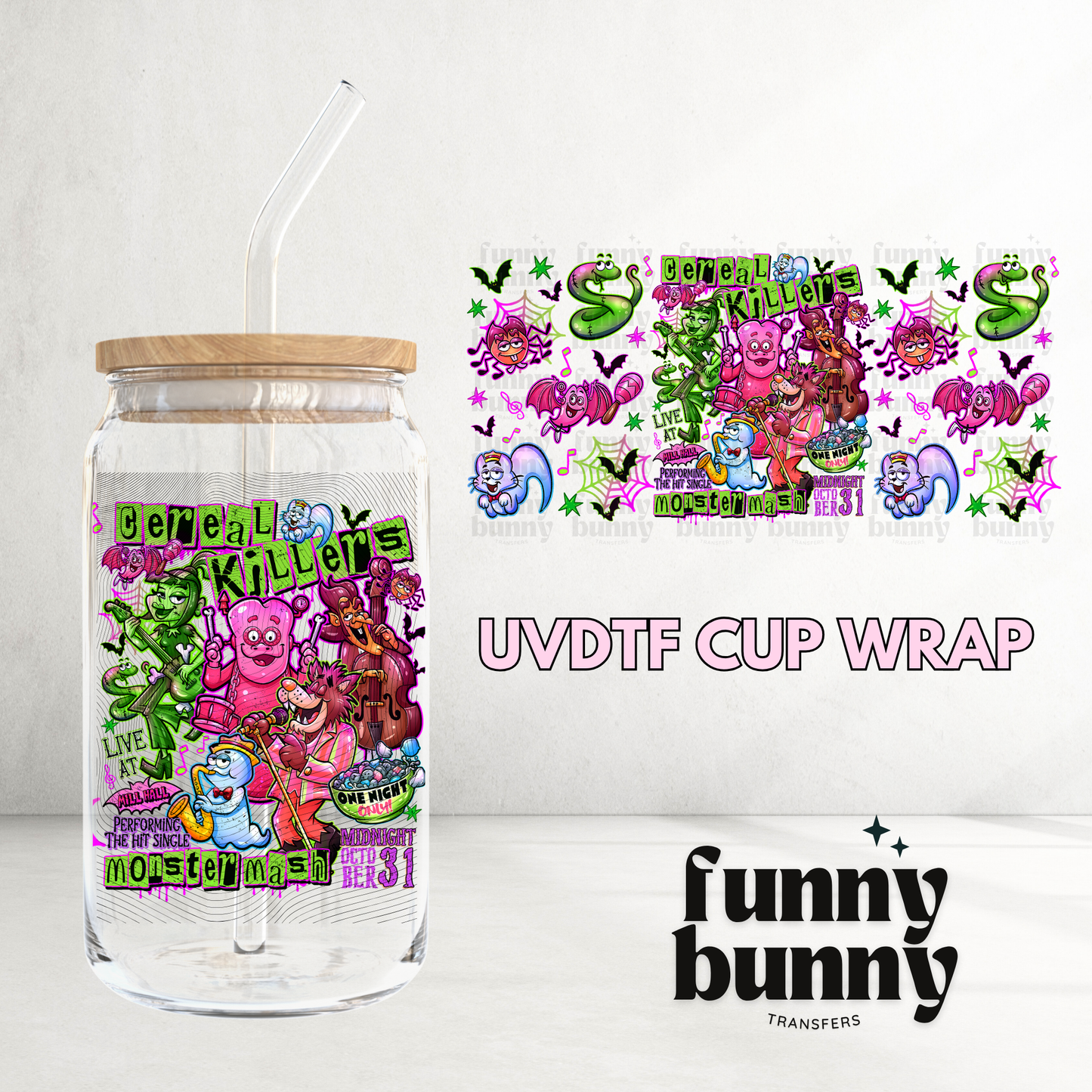 Cereal Killer Monsters 2.0 - 16oz UVDTF Cup Wrap