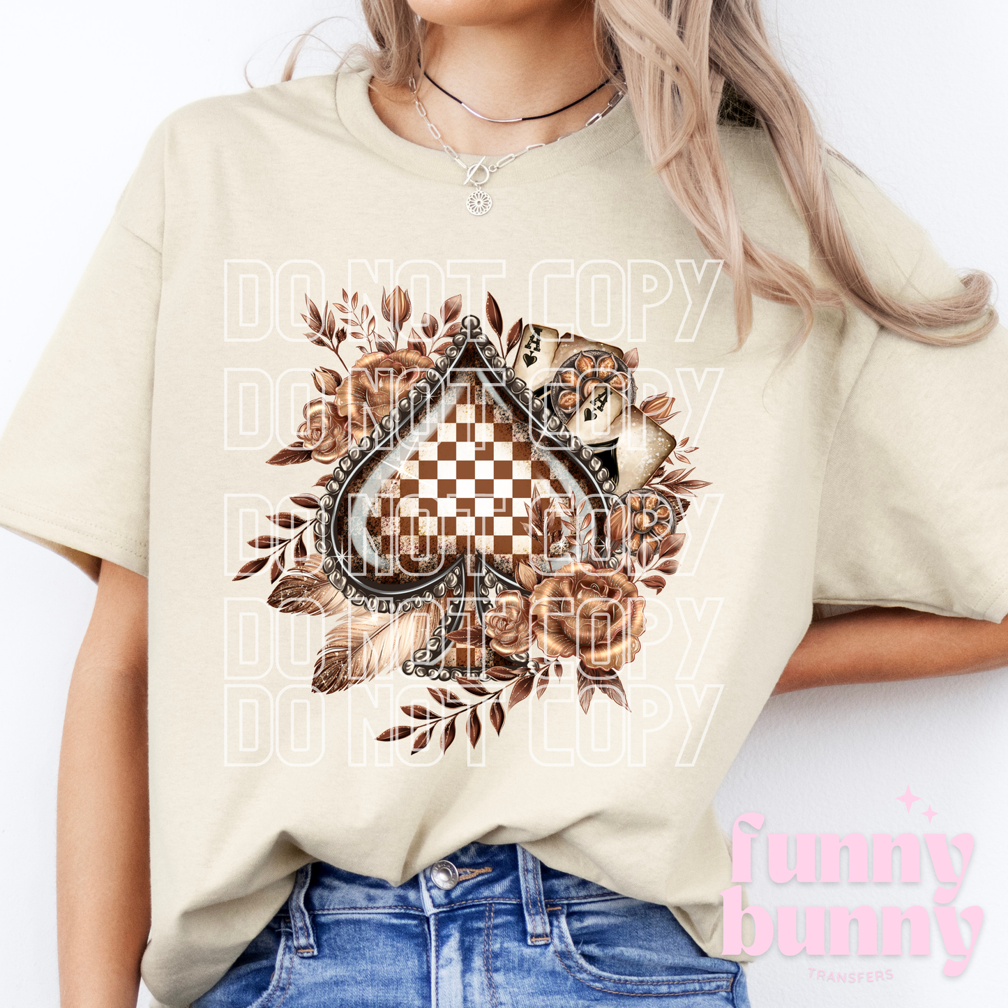 Checkered Spades Brown - DTF Transfer