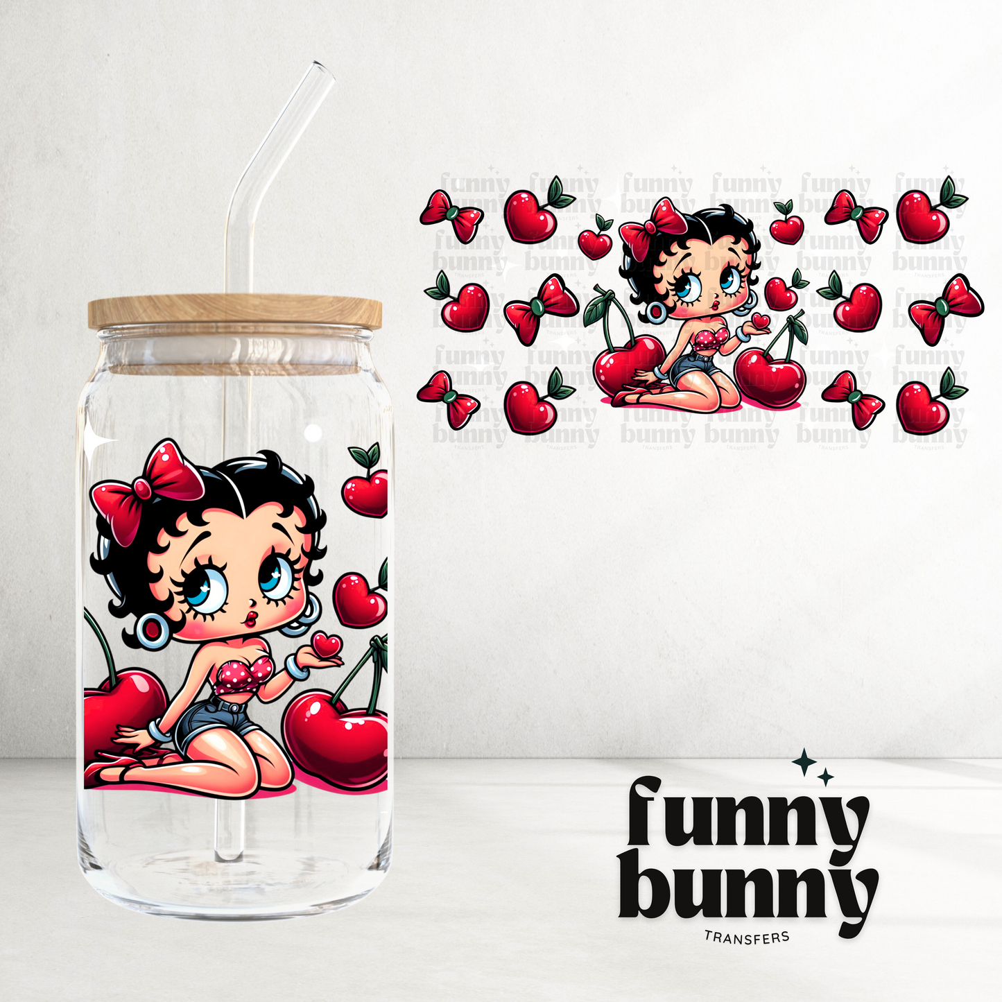 Cherry Betty - 16oz UVDTF Cup Wrap