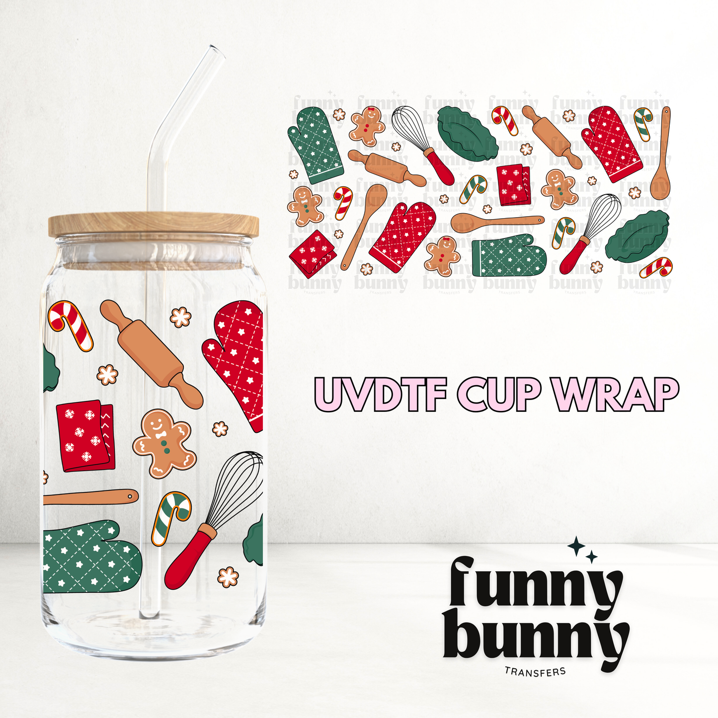 Christmas Baking - 16oz UVDTF Cup Wrap