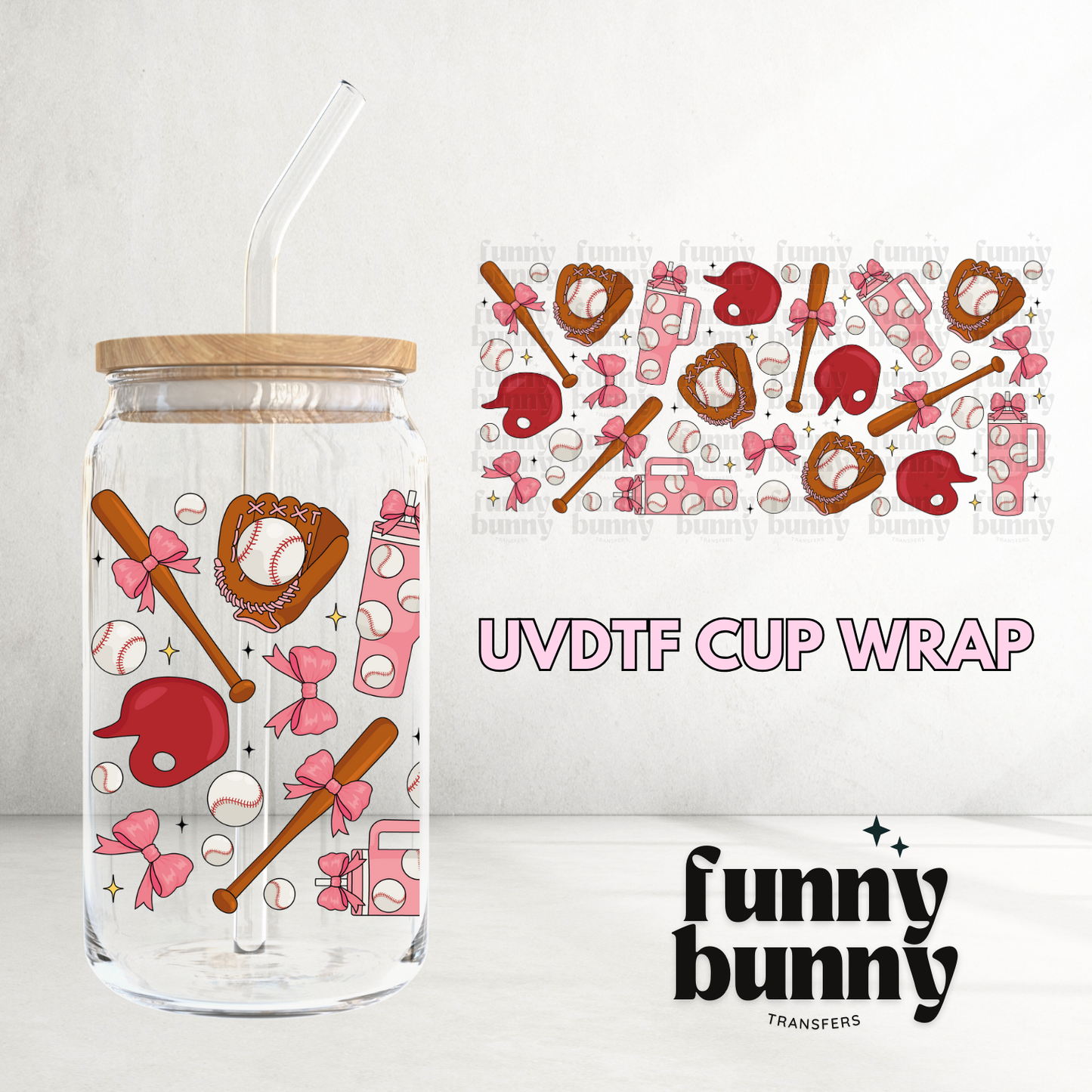 Coquette Baseball Girly - 16oz UVDTF Cup Wrap