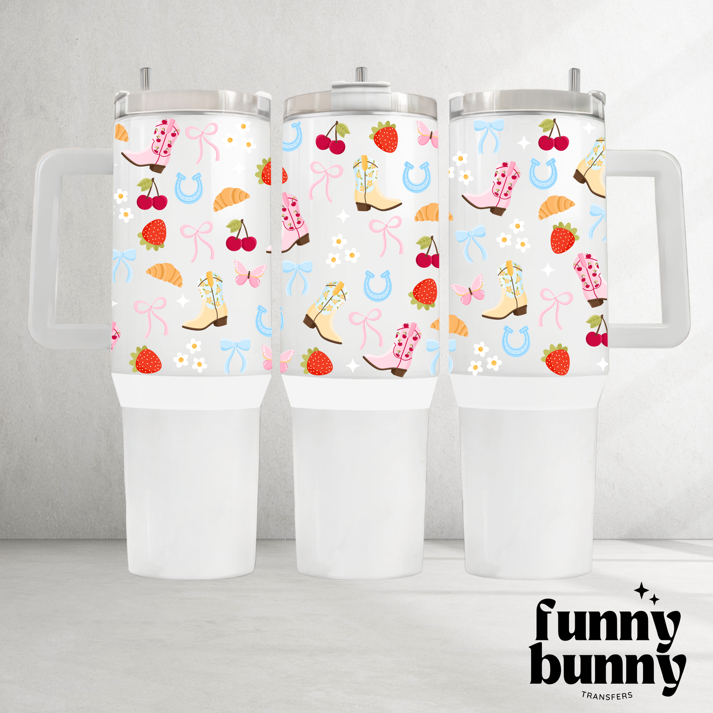 Coquette Cowgirl Cherry - 40oz UVDTF Tumbler Wrap