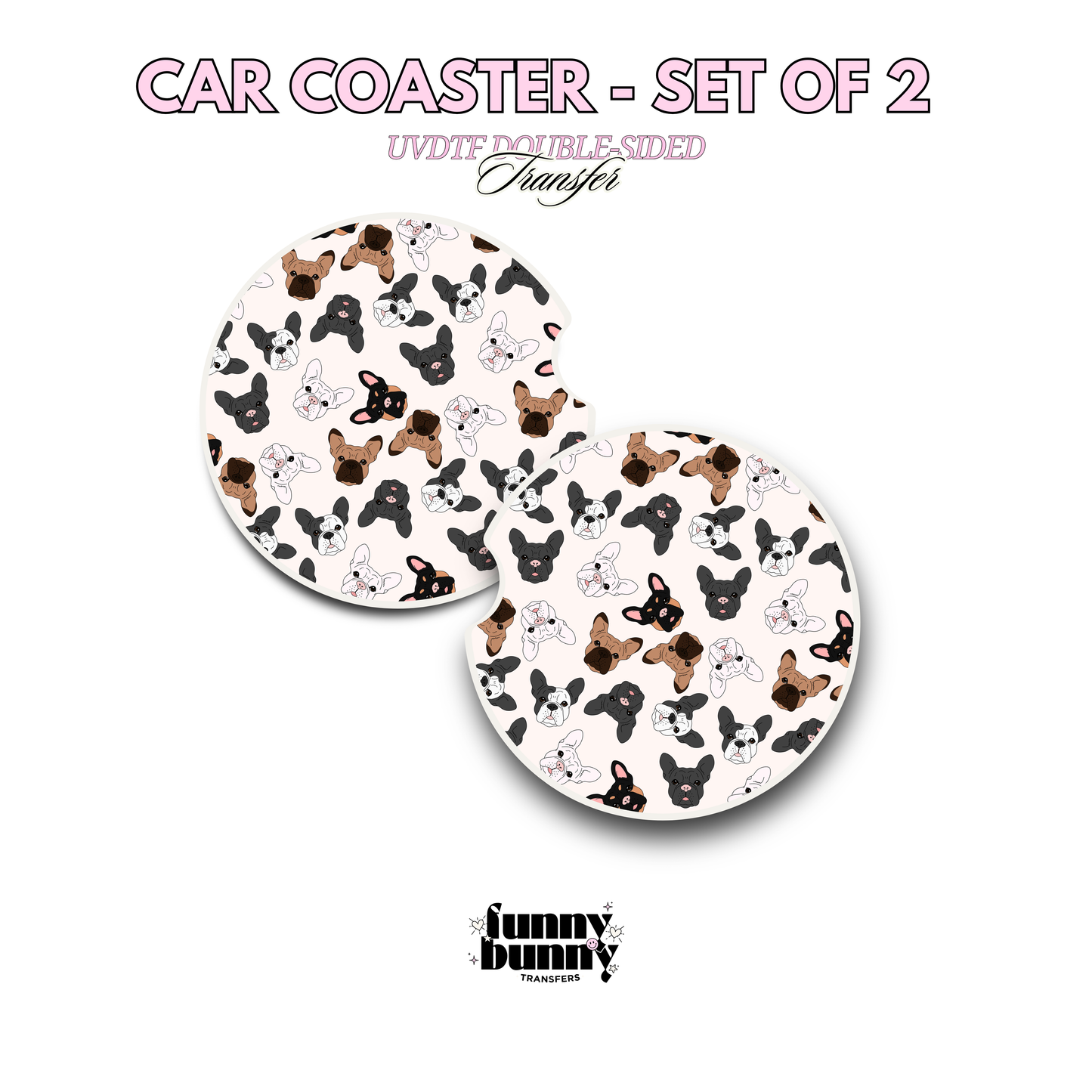 Coquette Frenchies - UVDTF Coaster