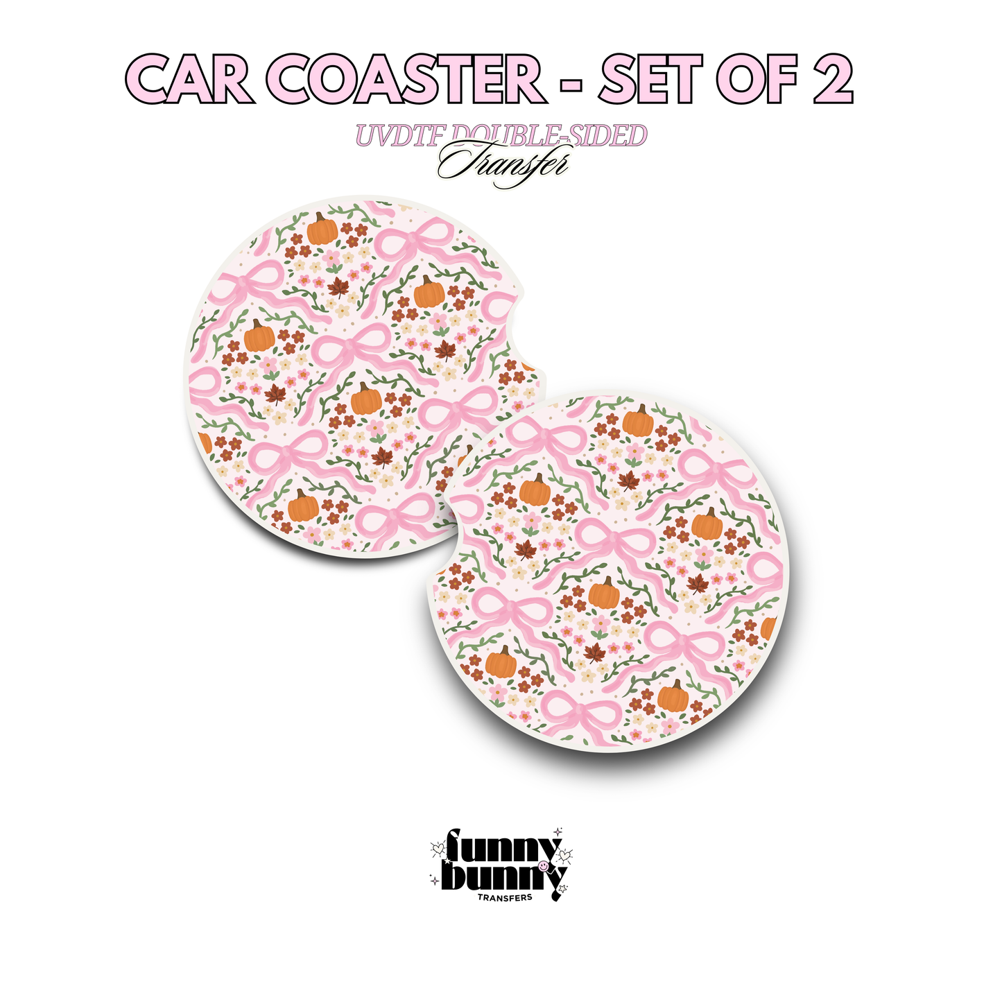 Coquette Pumpkin Bows - UVDTF Coaster