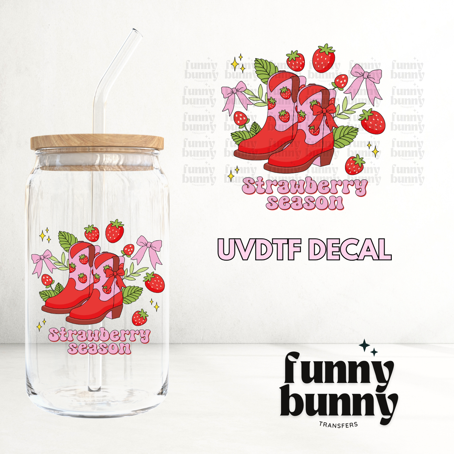 Strawberry Boots - UVDTF Decal