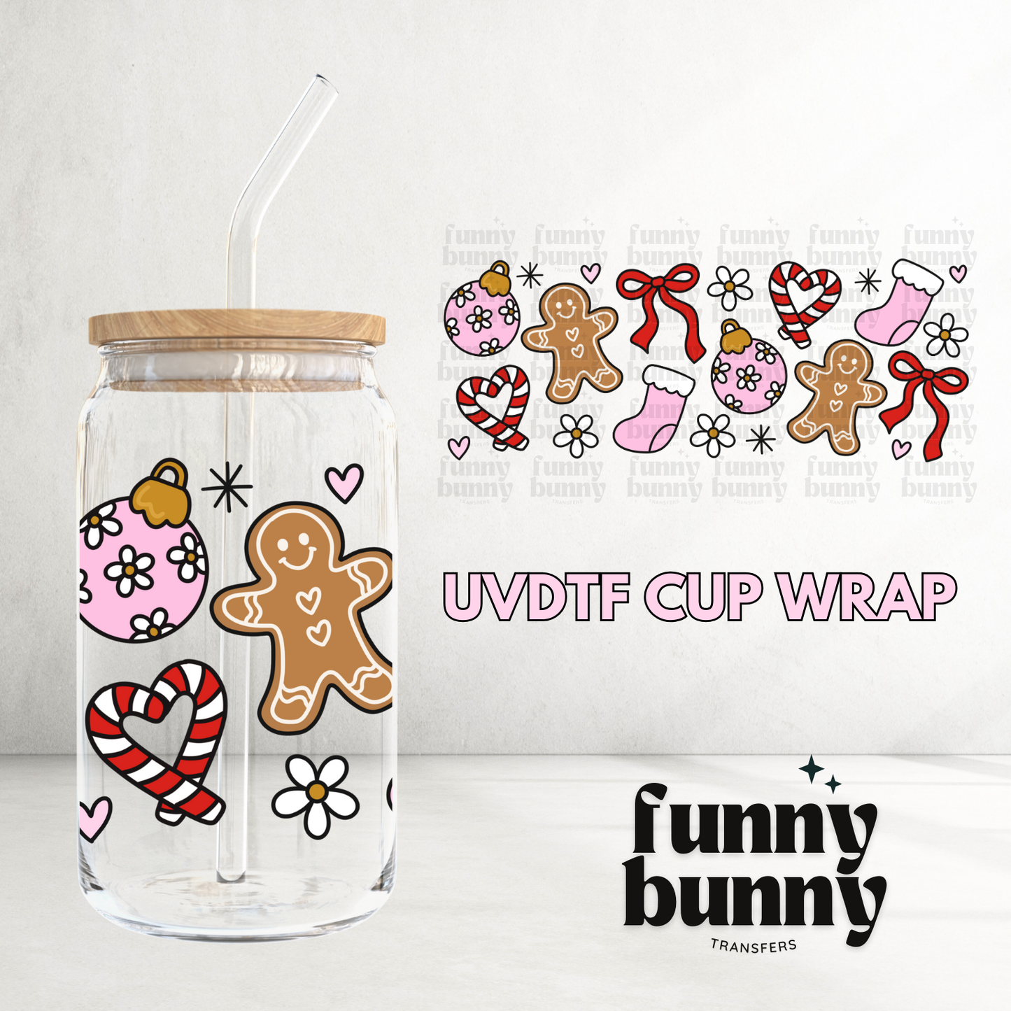 Coquette Xmas - 16oz UVDTF Cup Wrap