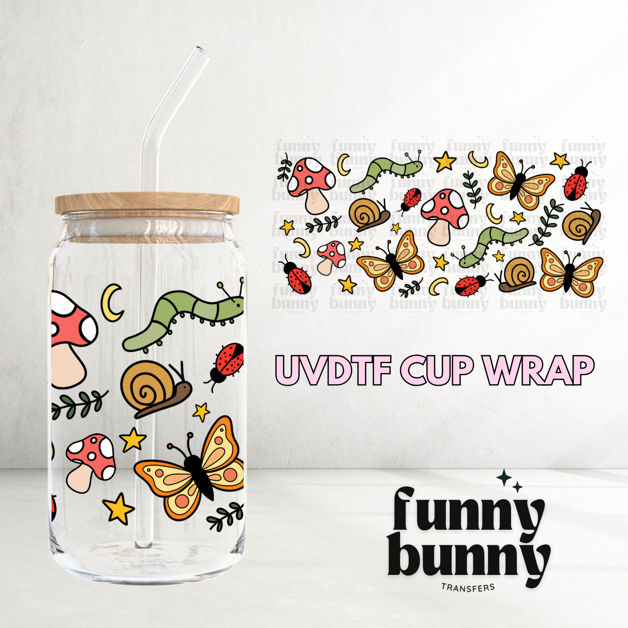 Cottage Butterflies - 16oz UVDTF Cup Wrap