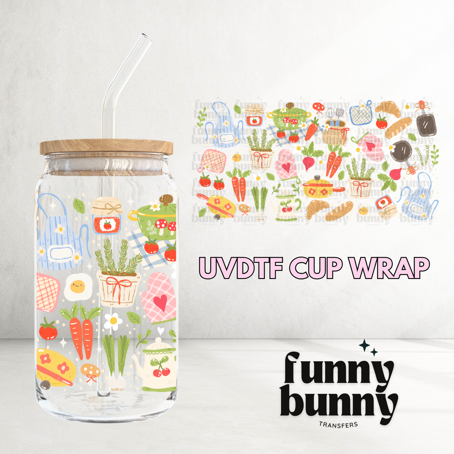 Cottage Garden Field - 16oz UVDTF Cup Wrap