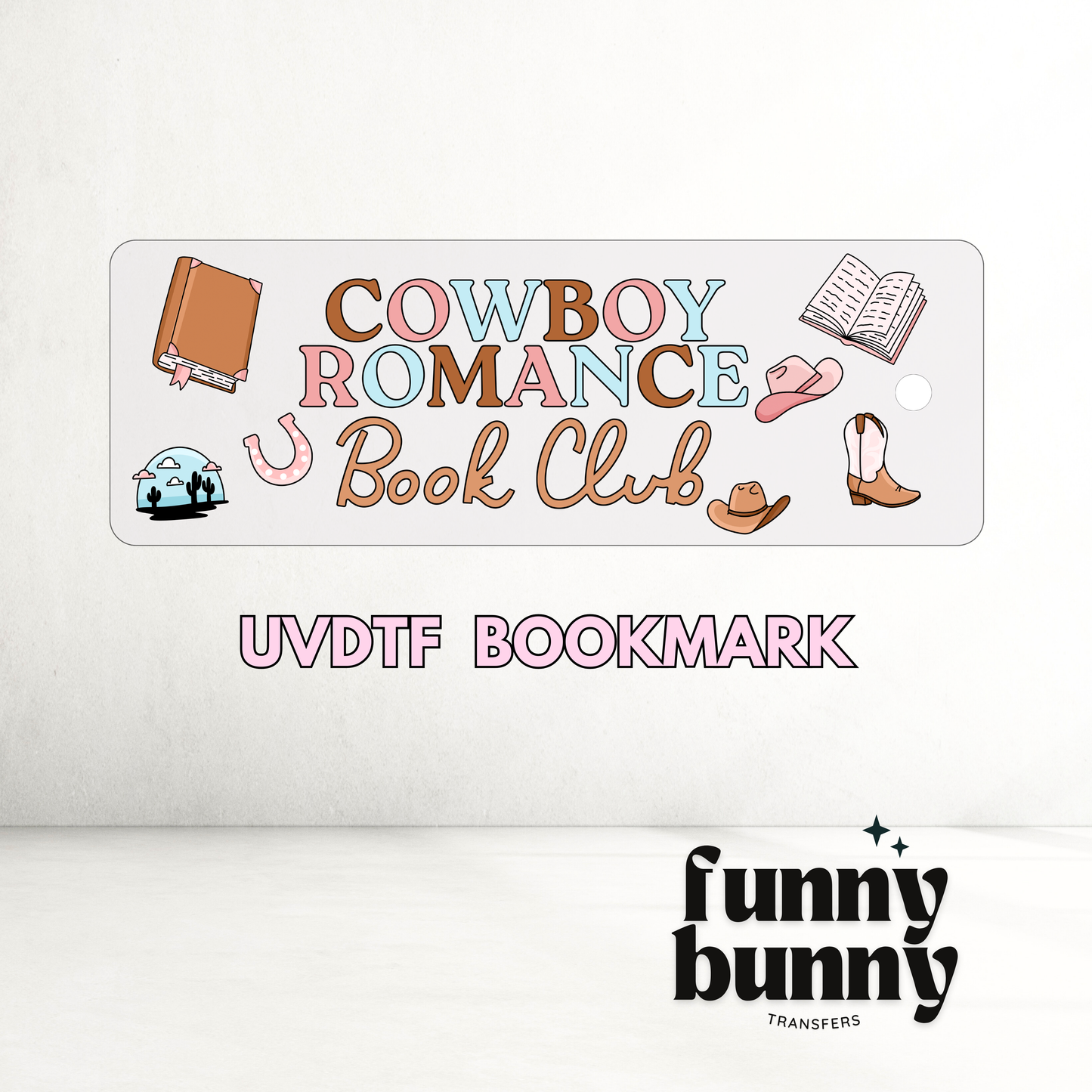 Cowboy Romance Book Club - UVDTF Bookmark Decal