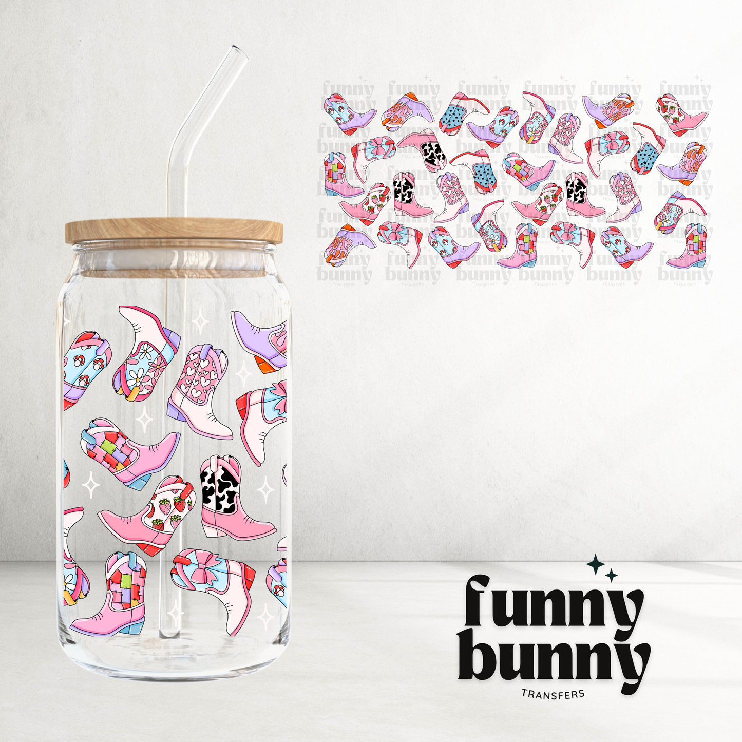 Cowgirl Boots - 16oz UVDTF Cup Wrap